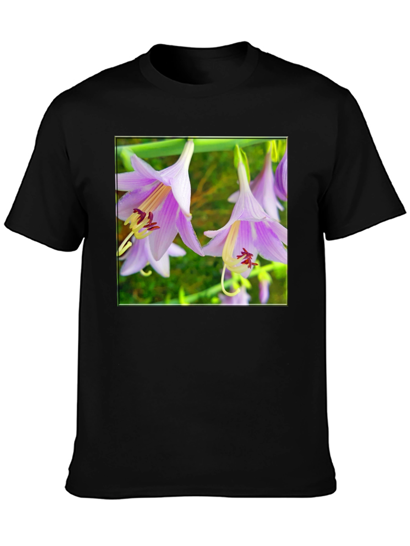 Black Floral T-Shirt with Unique Flower Print view 3