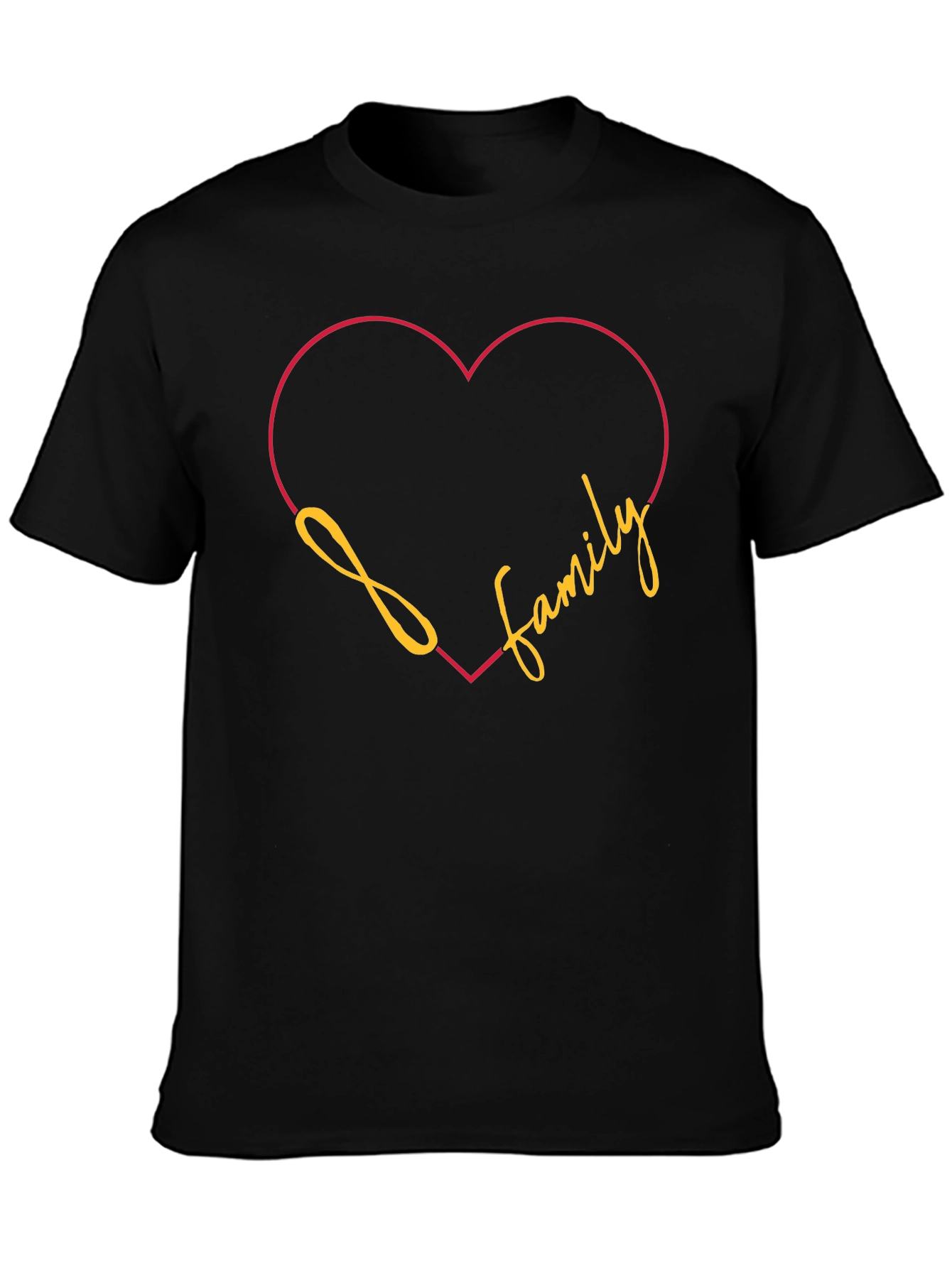 Black Family Heart T-Shirt: Love & Togetherness view 3