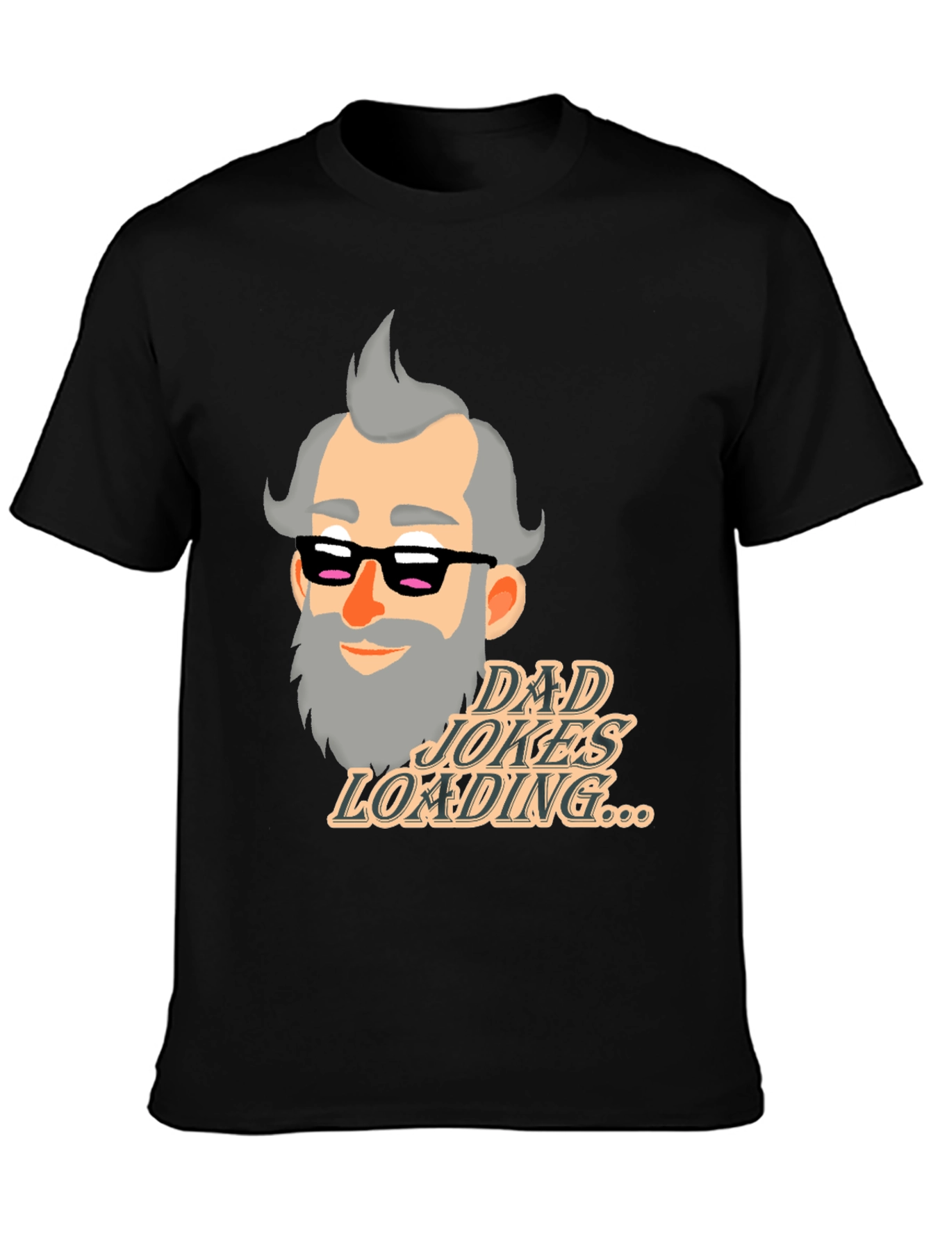 Black Dad Jokes Loading T-Shirt - Funny Father's Day Gift view 3