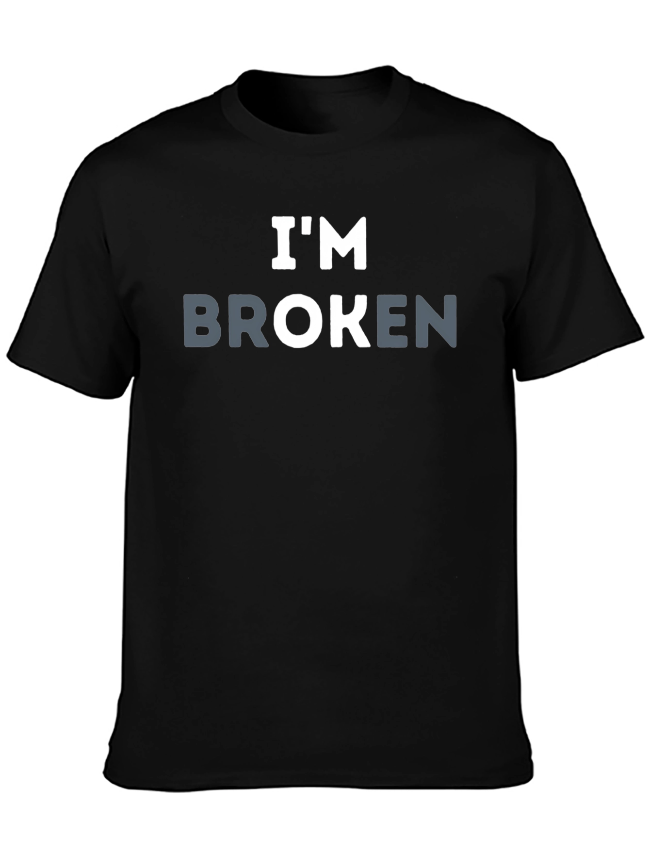 Black I'm Broken Graphic Tee - Unisex Casual T-Shirt view 3
