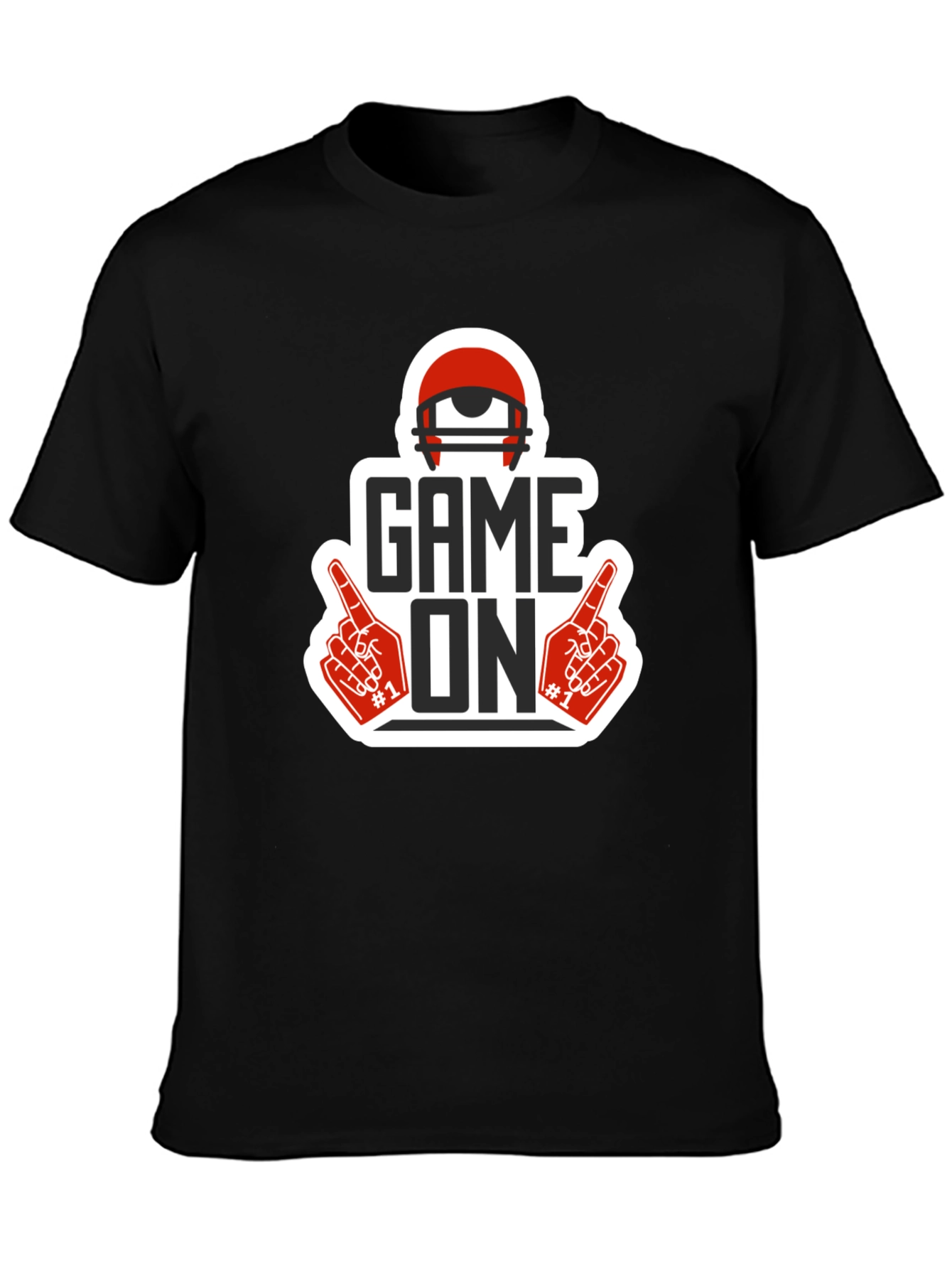 Black Game On Football T-Shirt view 3