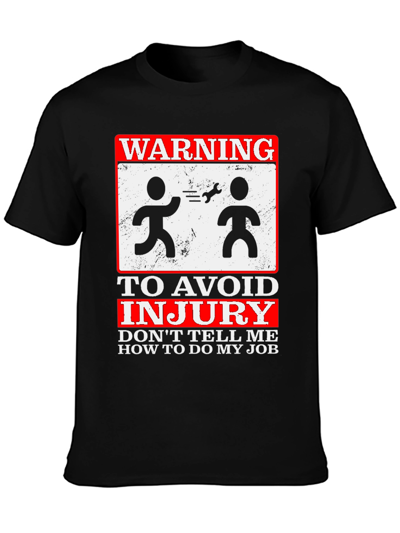 Black Warning Graphic Tee - Don't Tell Me How to Do My Job view 3