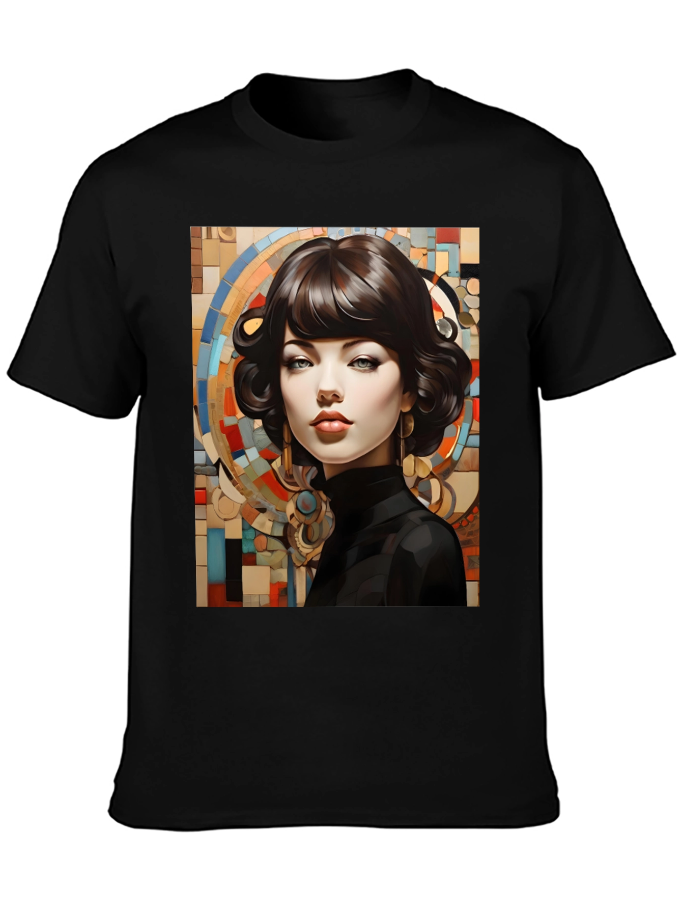 Black Elegant Woman Portrait T-Shirt view 3