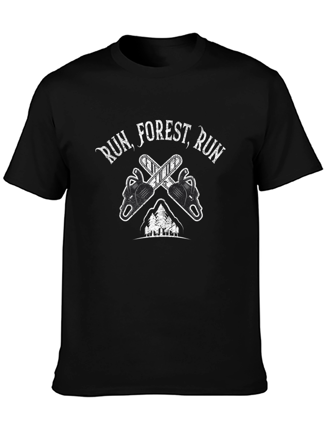 Black Run Forest Run Chainsaw T-Shirt view 3