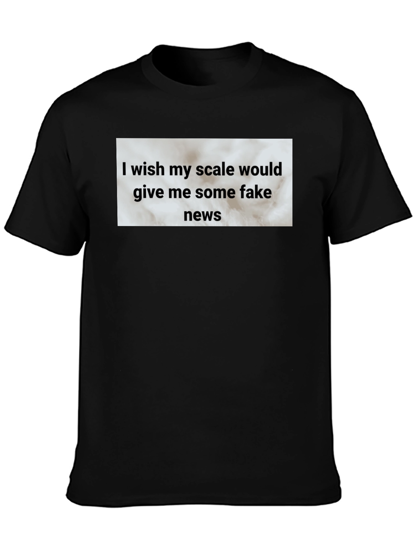 Black Funny Scale Fake News Graphic T-Shirt view 3