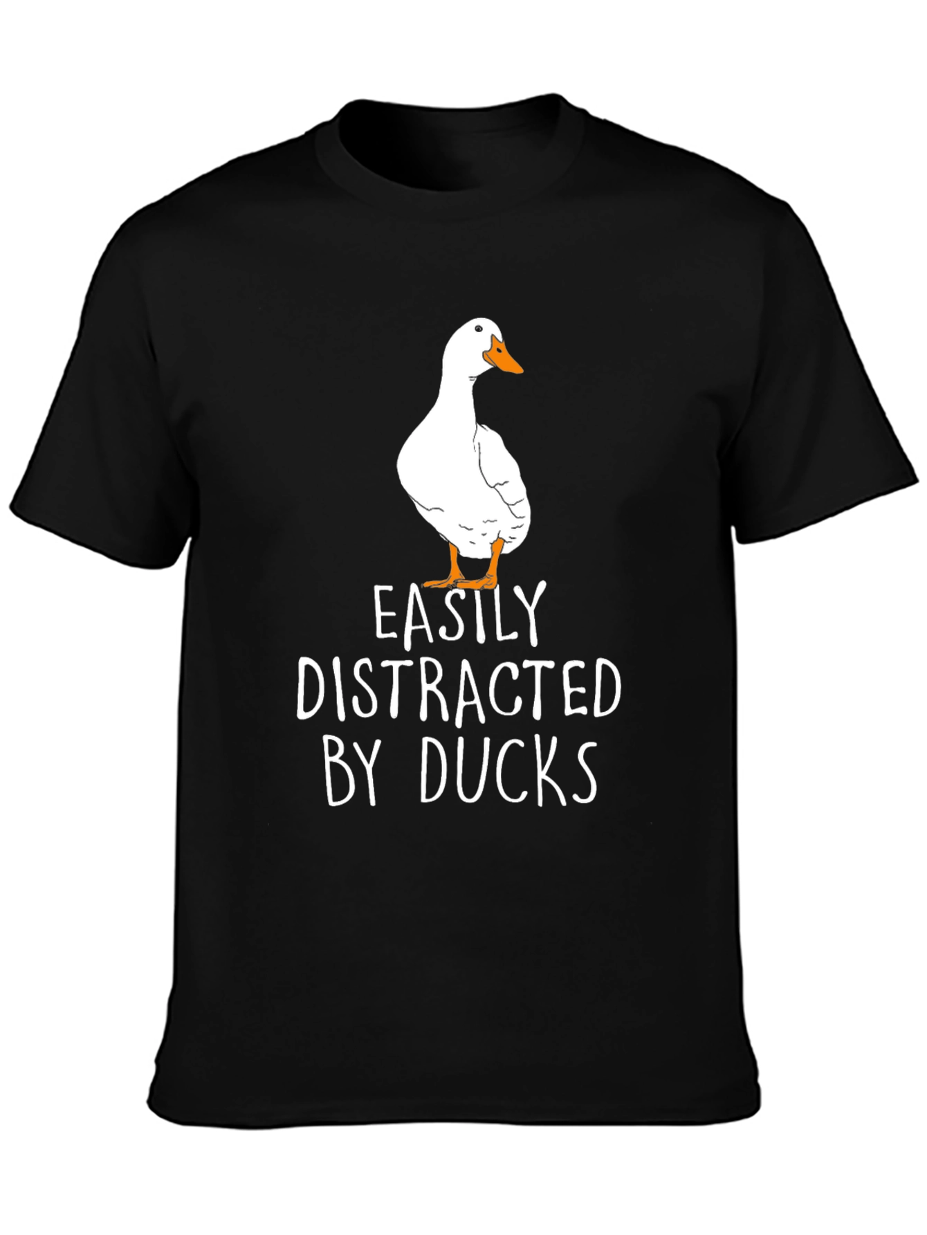 Black Easily Distracted By Ducks T-Shirt, Duck Lover Tee view 3
