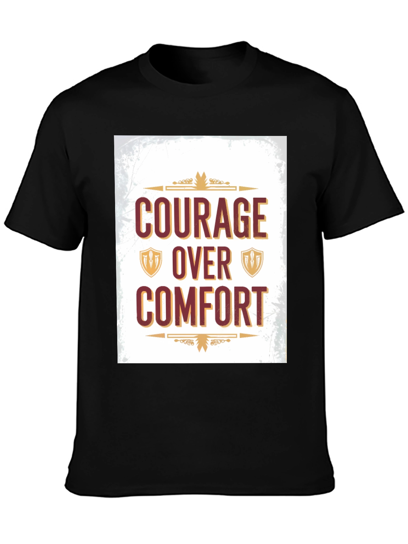 Black Courage Over Comfort Graphic Tee - Motivational Design view 3