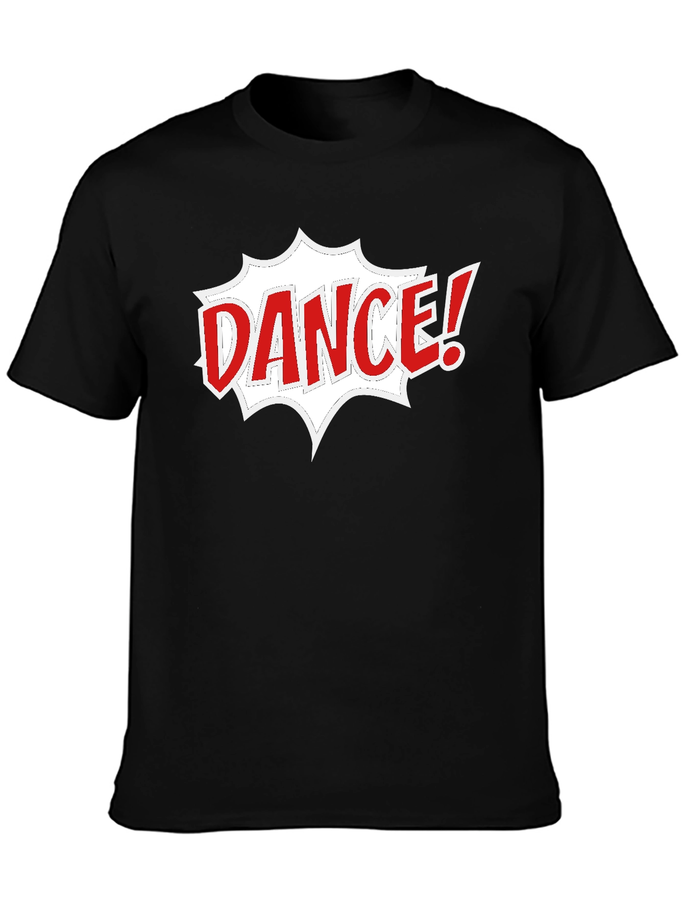 Black Dance Graphic Tee - Black Cotton Short Sleeve T-Shirt view 3