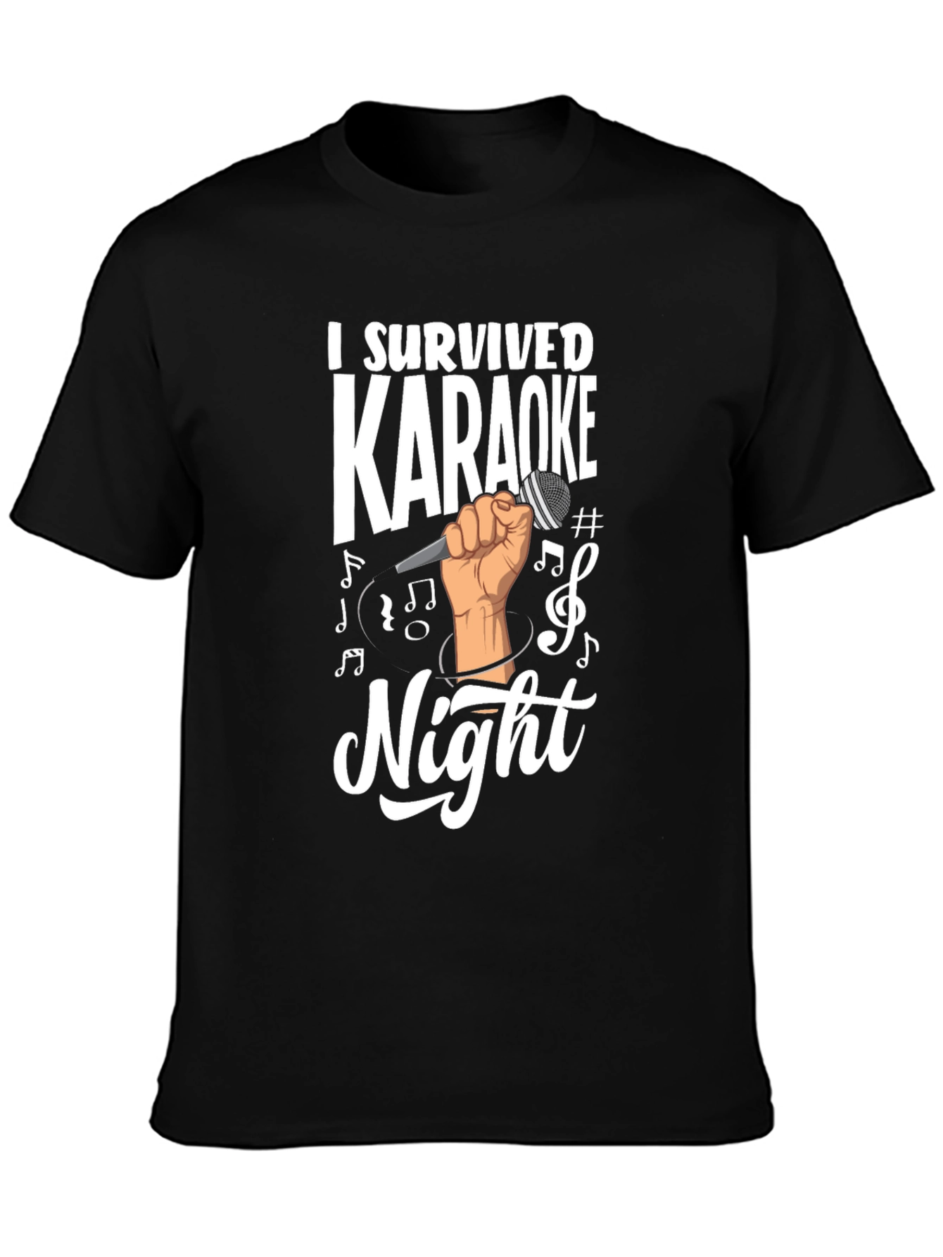 Black I Survived Karaoke Night Graphic T-Shirt view 3