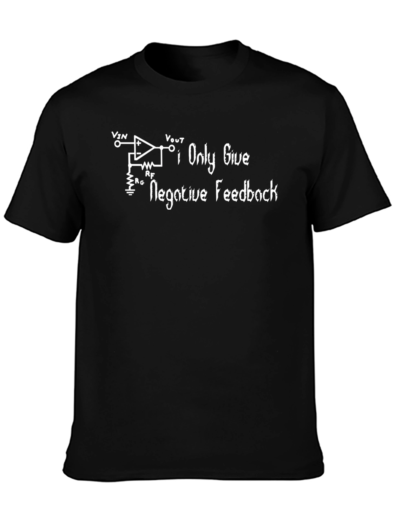 Black Negative Feedback Circuit Graphic T-Shirt - Black view 3