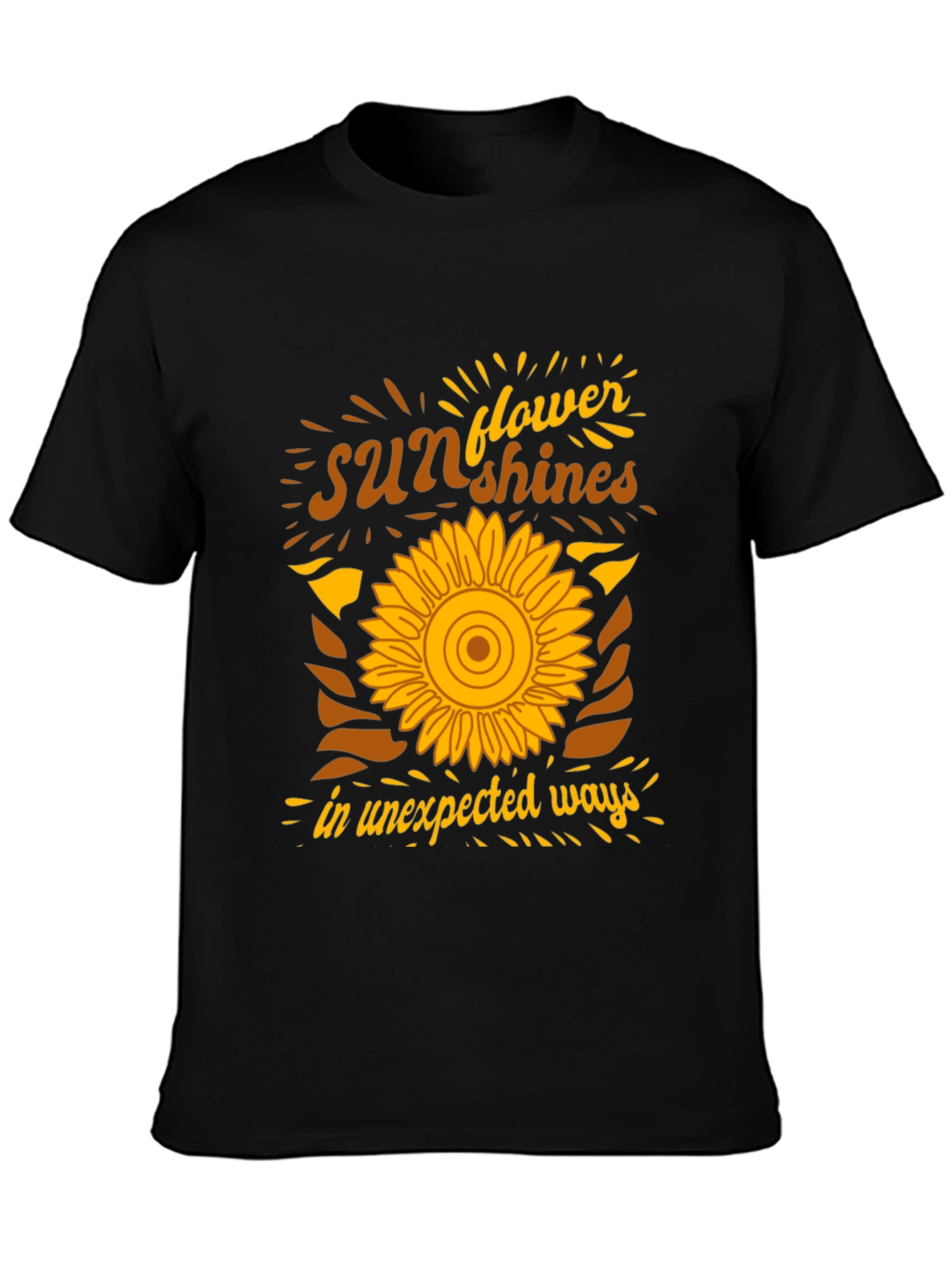 Black Sunflower Sunshines Graphic T-Shirt view 3