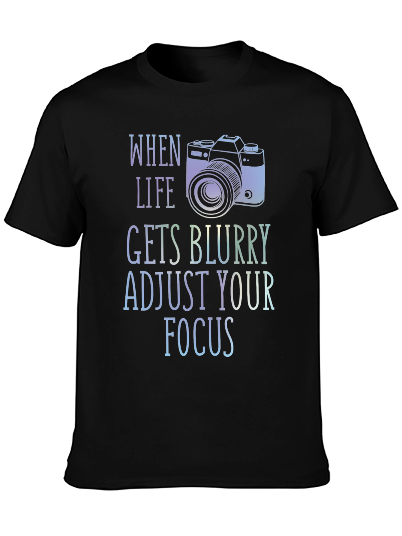 Black Adjust Your Focus Graphic T-Shirt view 3