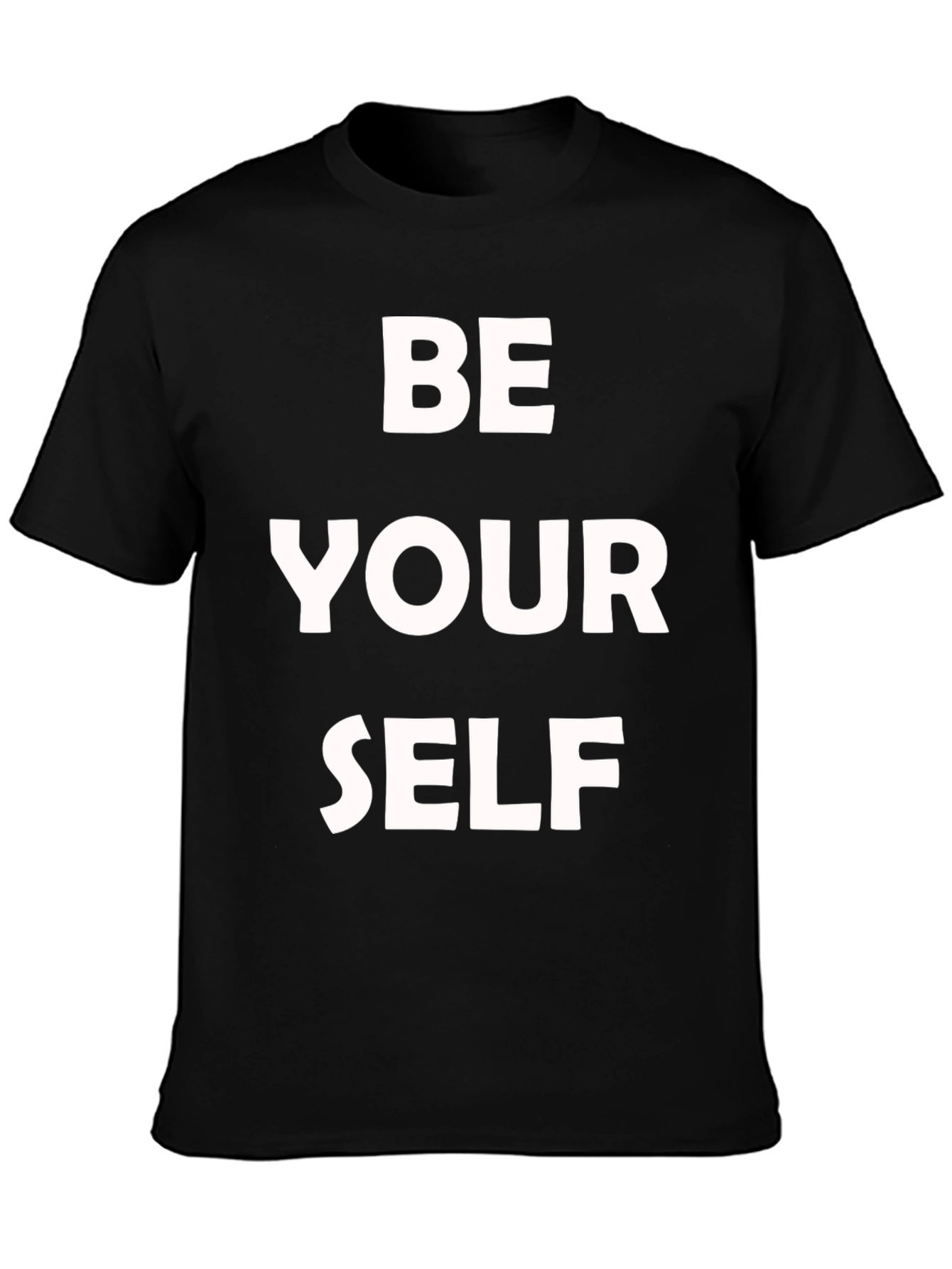 Black Be Yourself Graphic Tee - Soft Cotton Blend Comfort view 3
