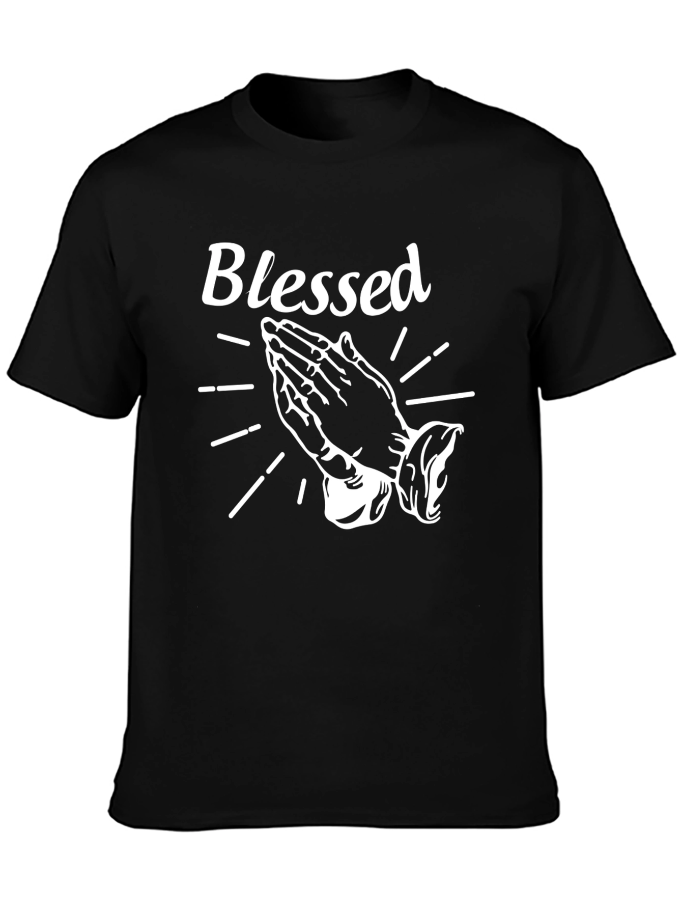 Black Blessed Graphic T-Shirt - Religious Faith Tee view 3