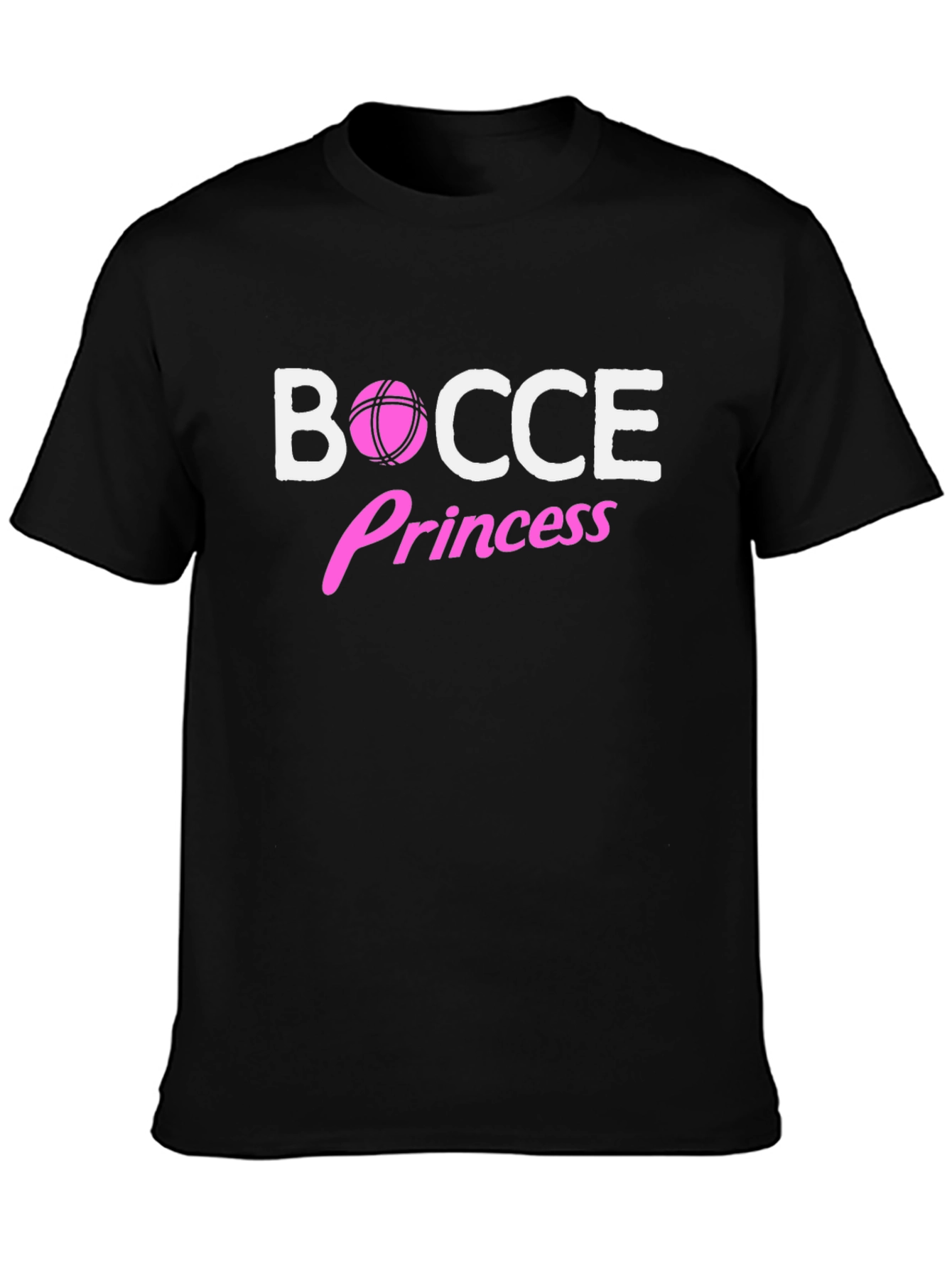Black Bocce Princess Black T-Shirt - Game Day Style view 3