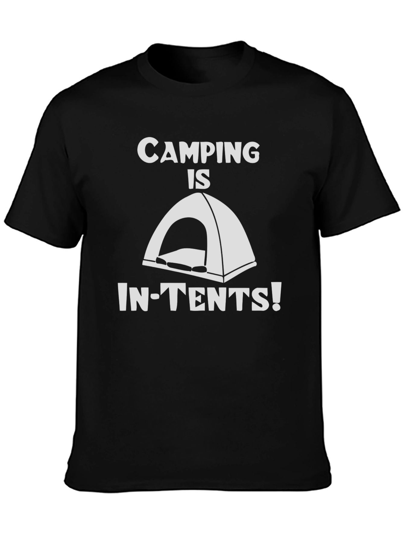 Black Camping In-Tents Black T-Shirt view 3