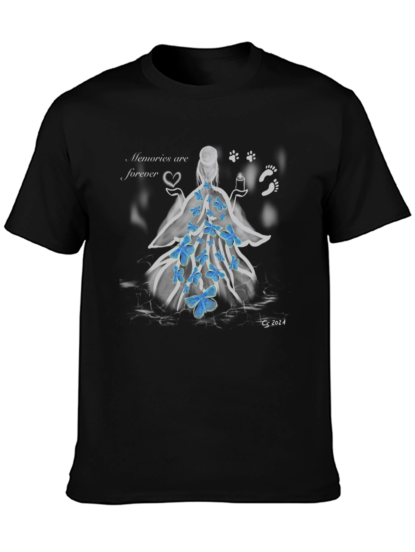Memories Forever T-Shirt - Angel with Butterflies - 3