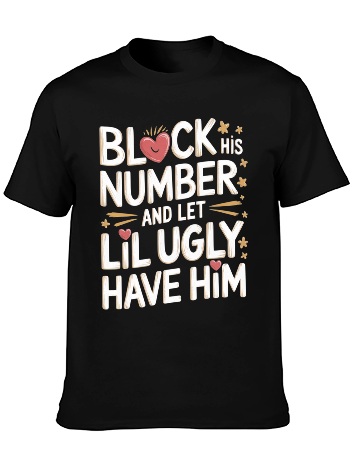 Black Block His Number Funny T-Shirt view 3
