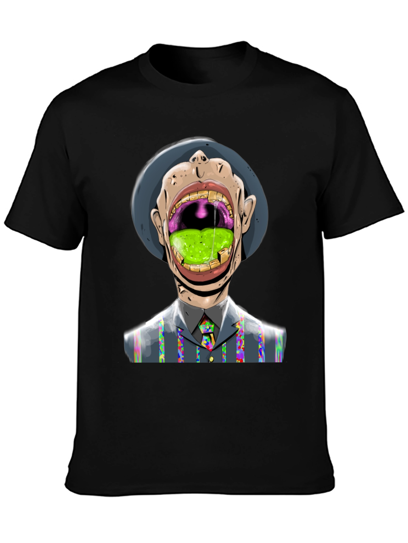 Black Grotesque Art T-Shirt - Unique & Eye-Catching view 3