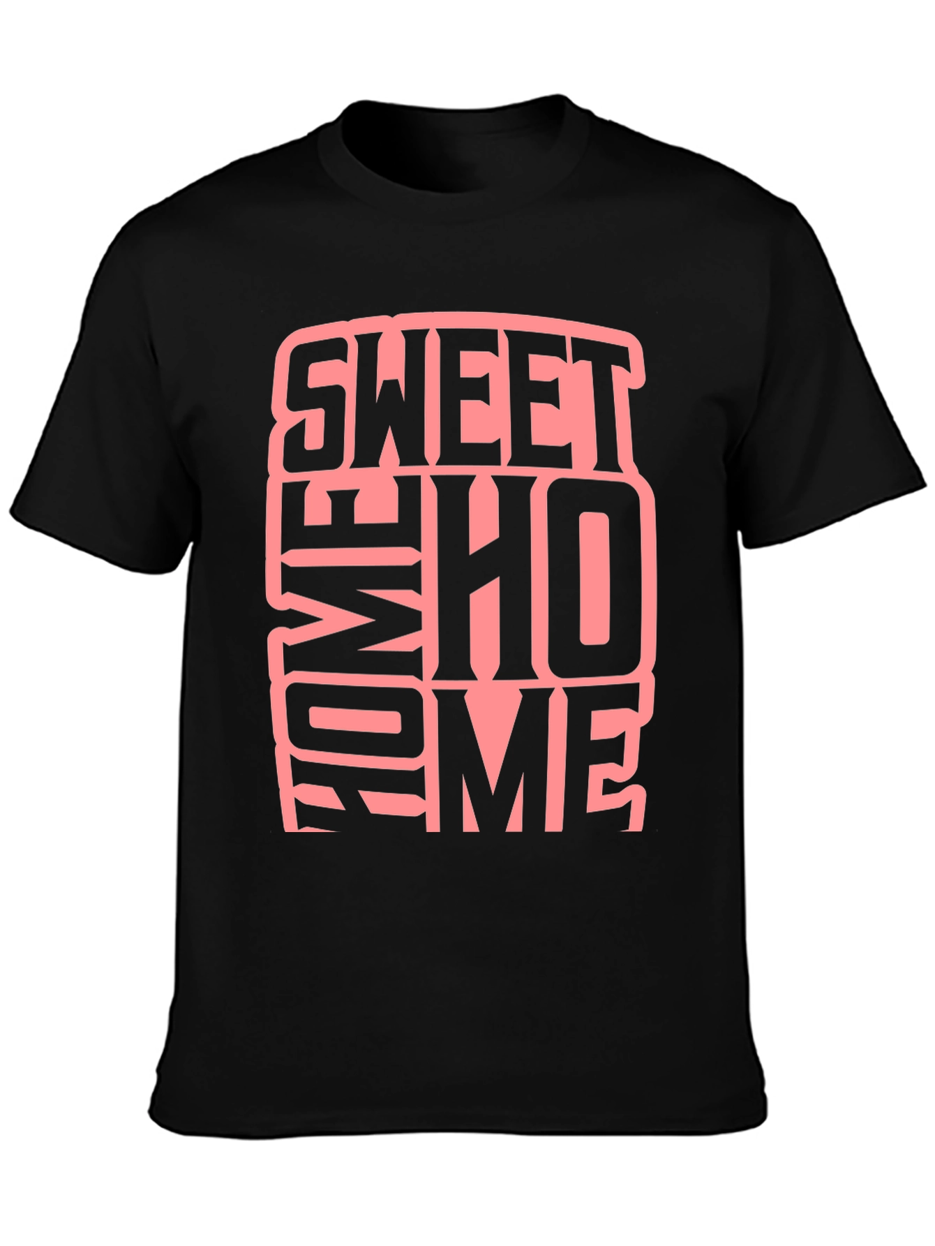 Black Sweet Home Graphic Black T-Shirt view 3