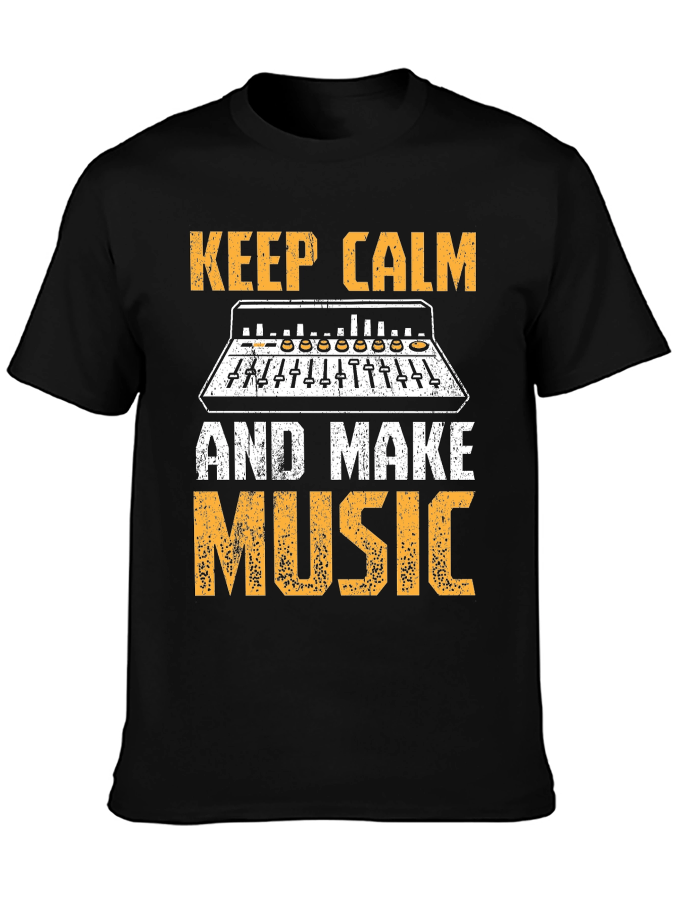 Black Keep Calm and Make Music T-Shirt view 3
