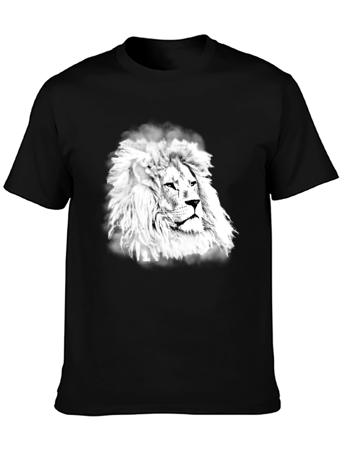Black Lion Graphic Print Black T-Shirt view 3