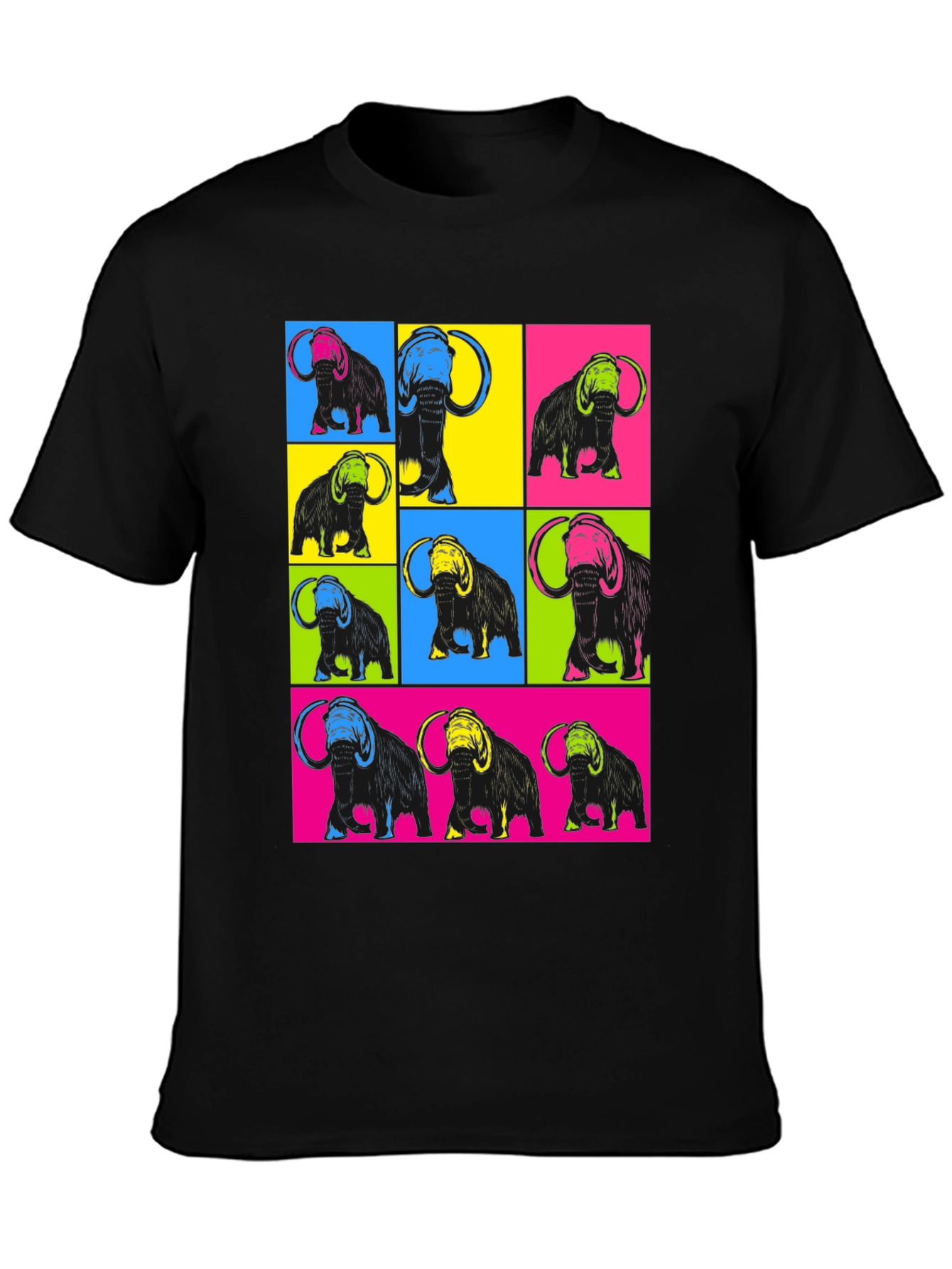 Black Pop Art Mammoth T-Shirt - Black view 3