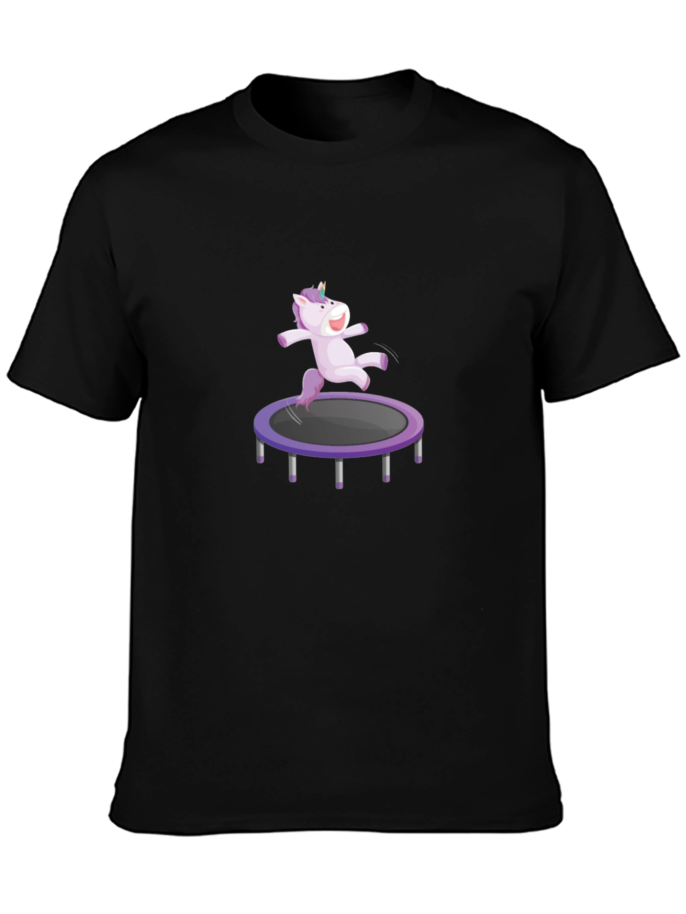 Black Unicorn Trampoline T-Shirt view 3