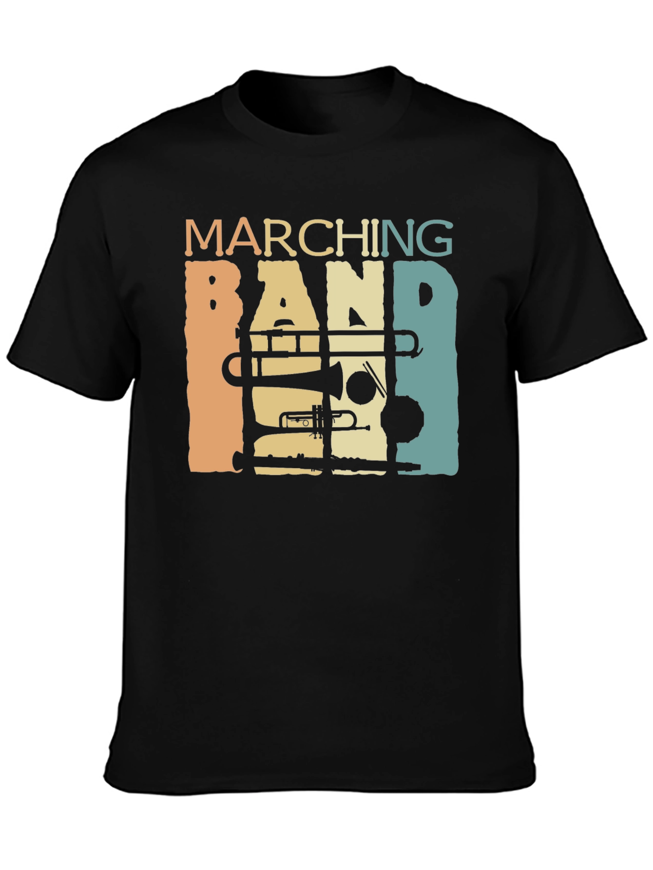 Black Marching Band Retro T-Shirt view 3