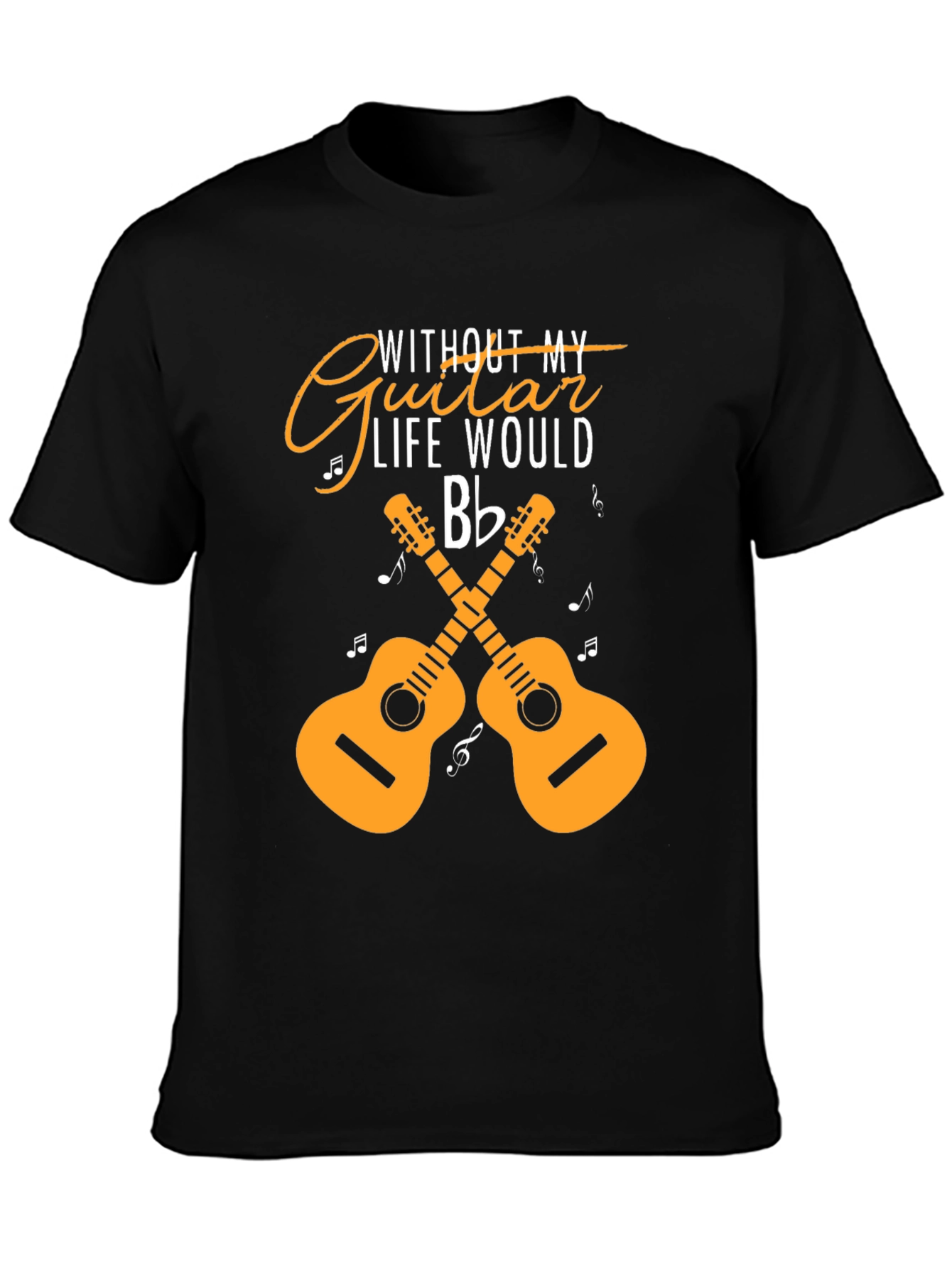 Black Guitar Life T-Shirt: Music Lover Tee view 3