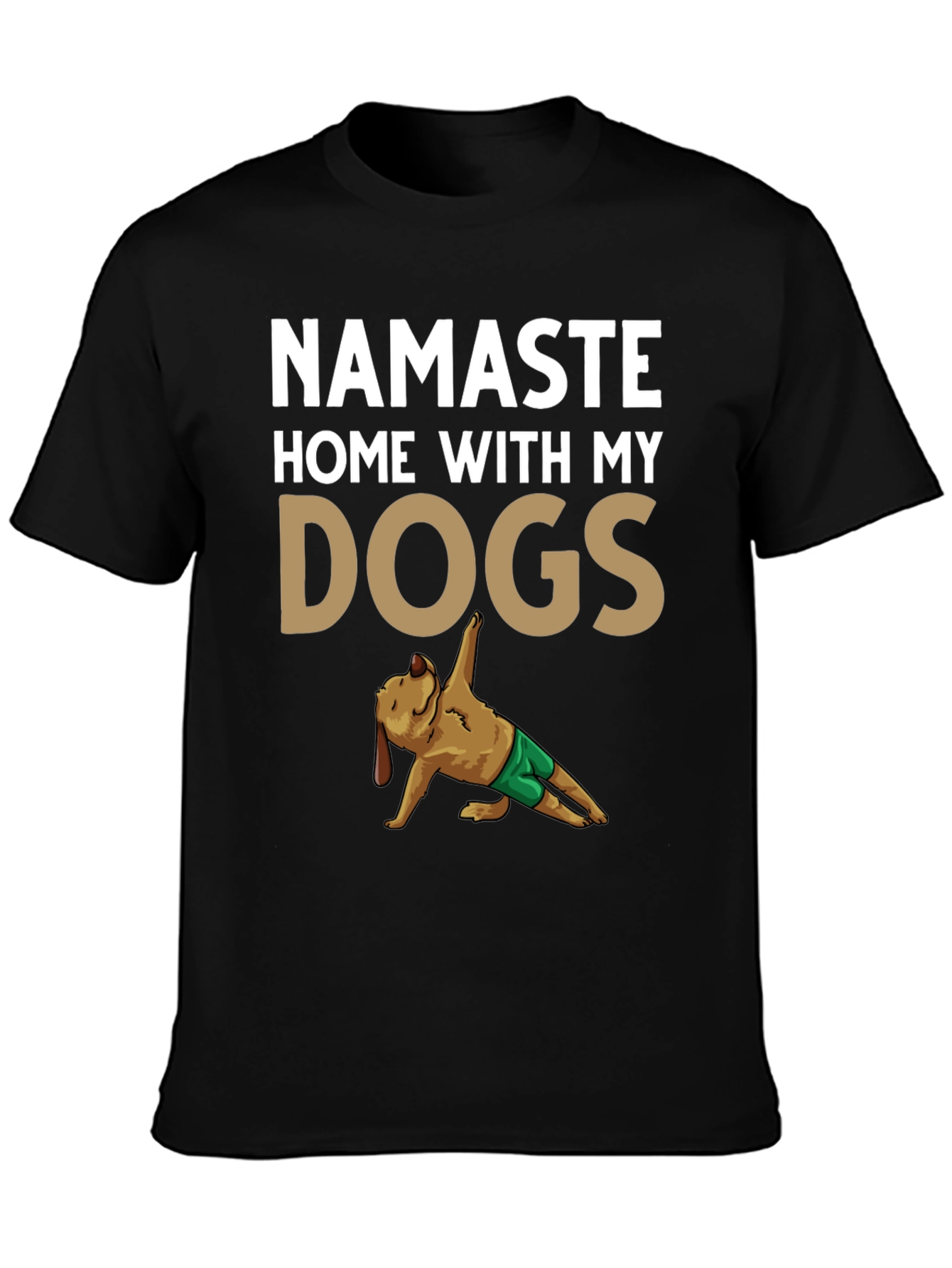 Black Namaste Home With My Dogs Graphic Tee view 3