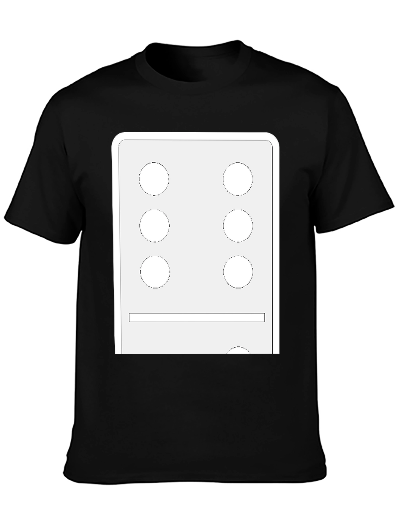 Black Novelty Dice Face Graphic T-Shirt - Lucky Number Six Tee view 3