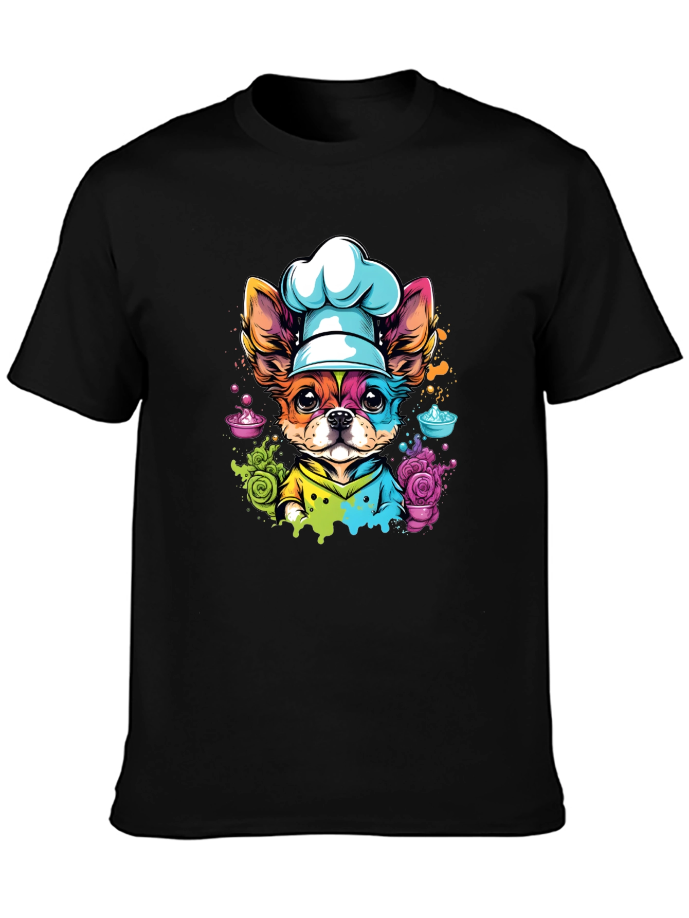 Black Chef Dog Graphic T-Shirt - Cute & Unique view 3