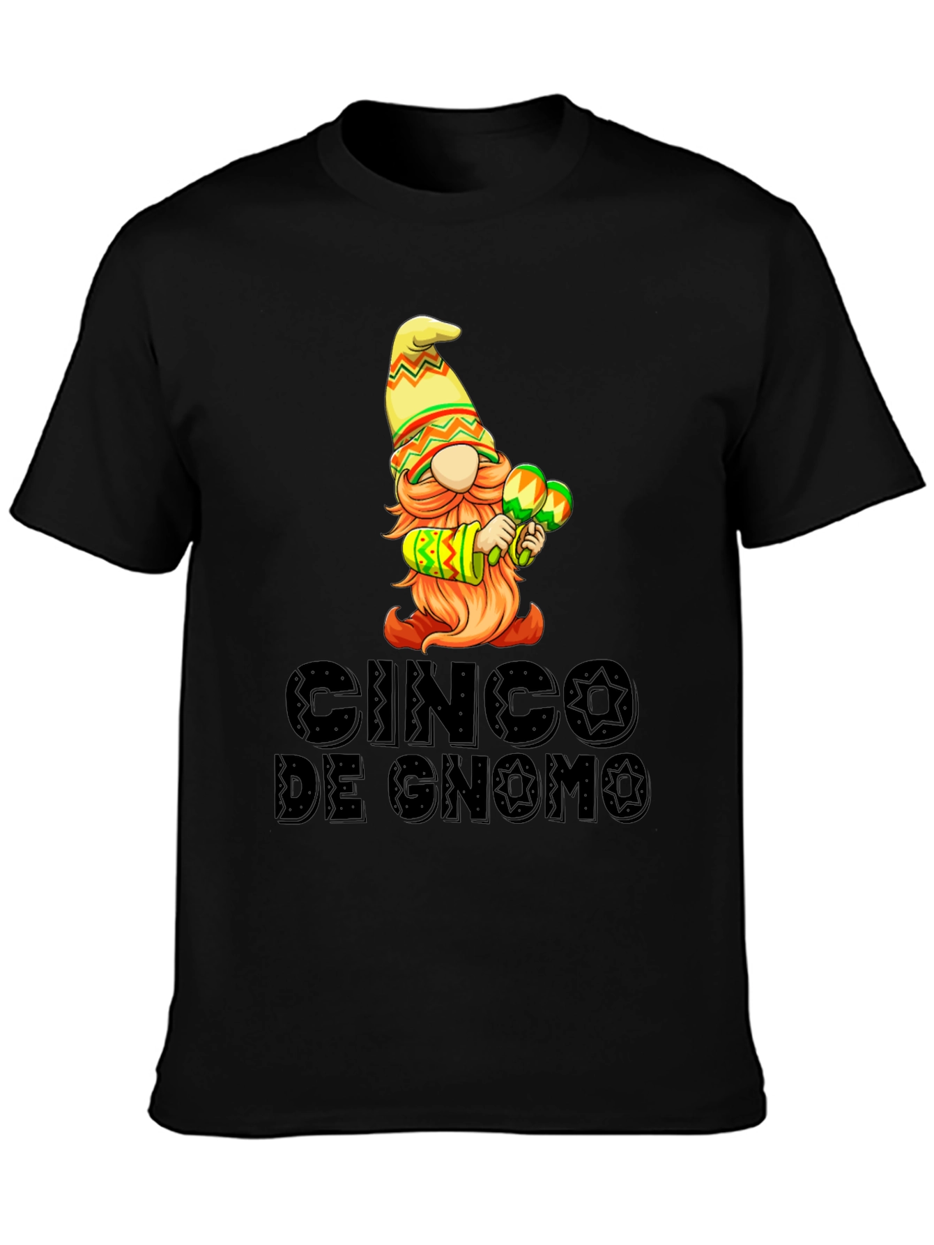 Black Cinco de Gnomo Graphic T-Shirt - Festive Fun view 3