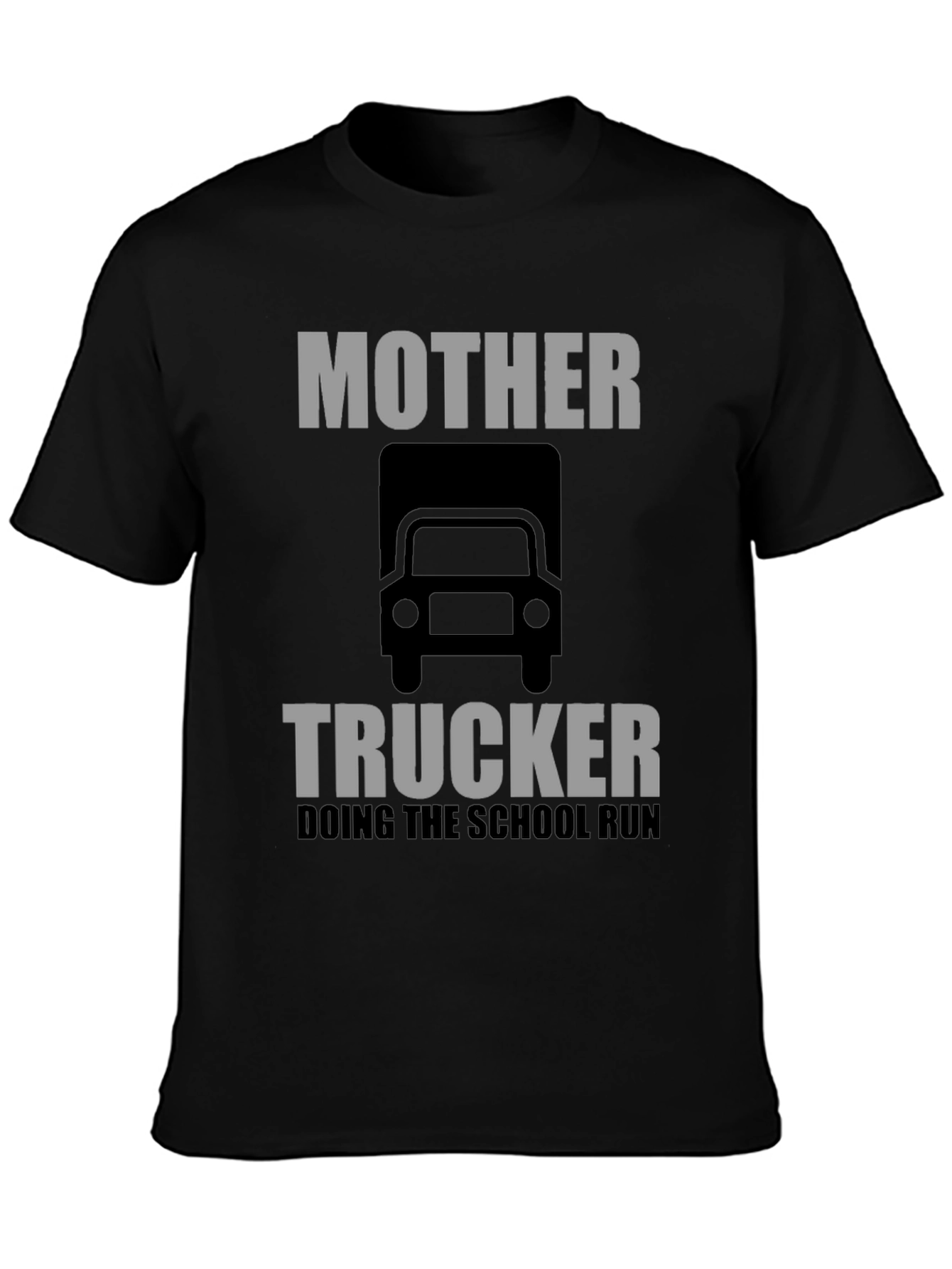 Black Mother Trucker T-Shirt: Doing the School Run Funny Tee view 3