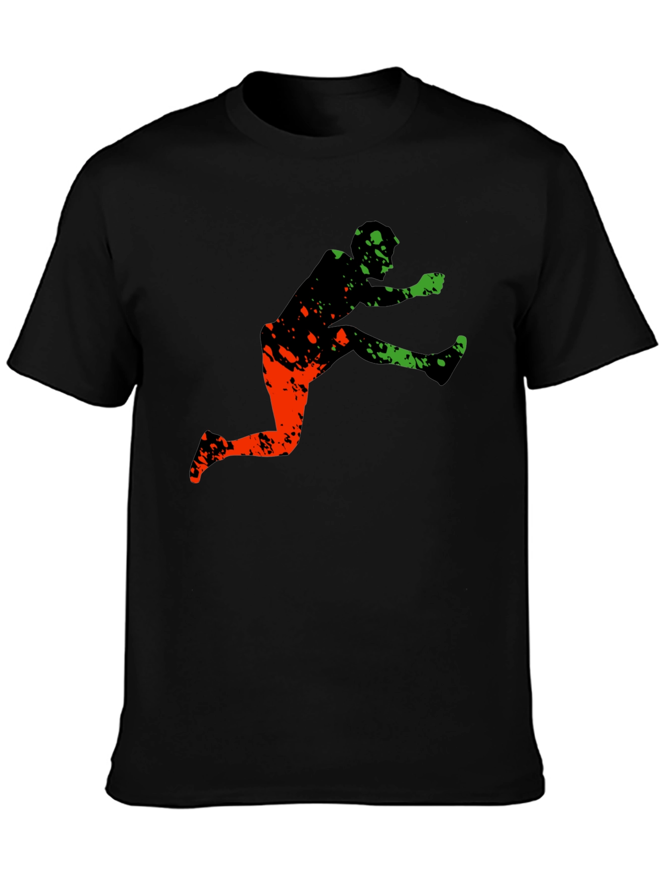 Black Athletic Graphic Tee - Leap Over Obstacles in Style view 3