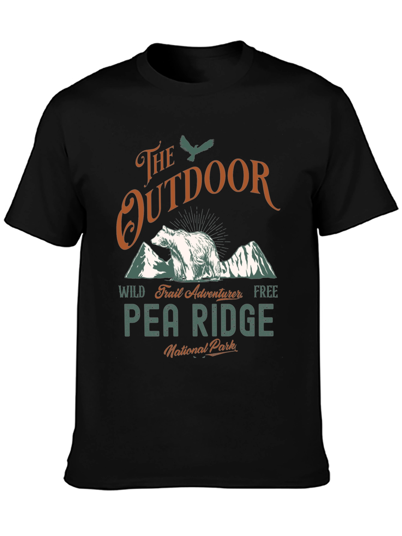 Black Outdoor Adventure T-Shirt - Pea Ridge National Park view 3