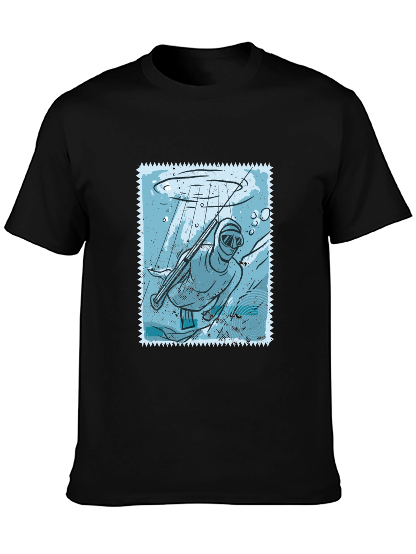 Black Spearfishing Stamp Tee - Black view 3