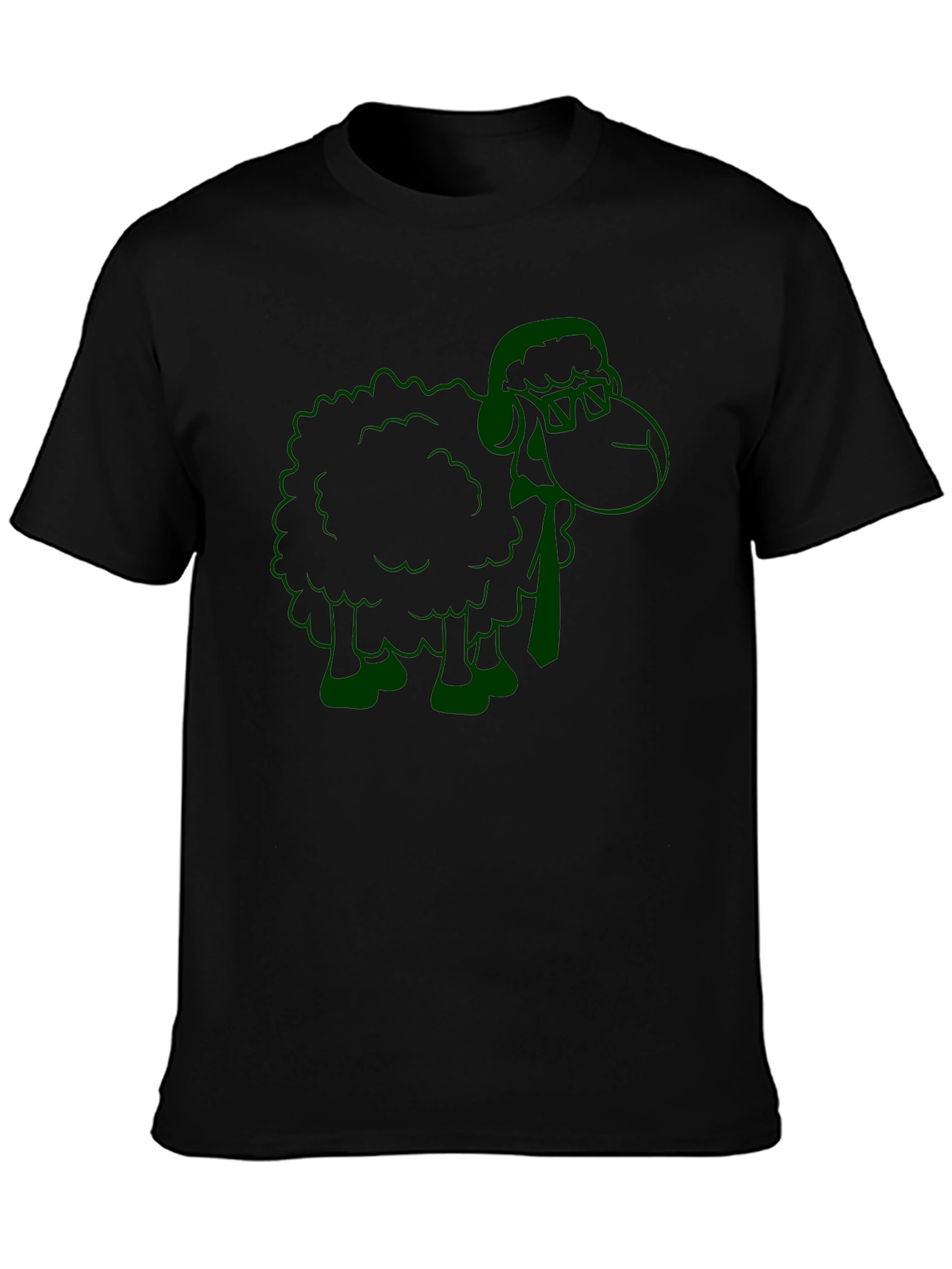 Black Green Sheep Graphic Black T-Shirt view 3