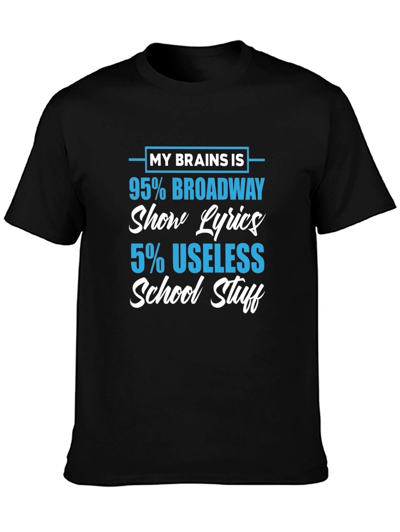 Black Broadway Show Lyrics T-Shirt view 3