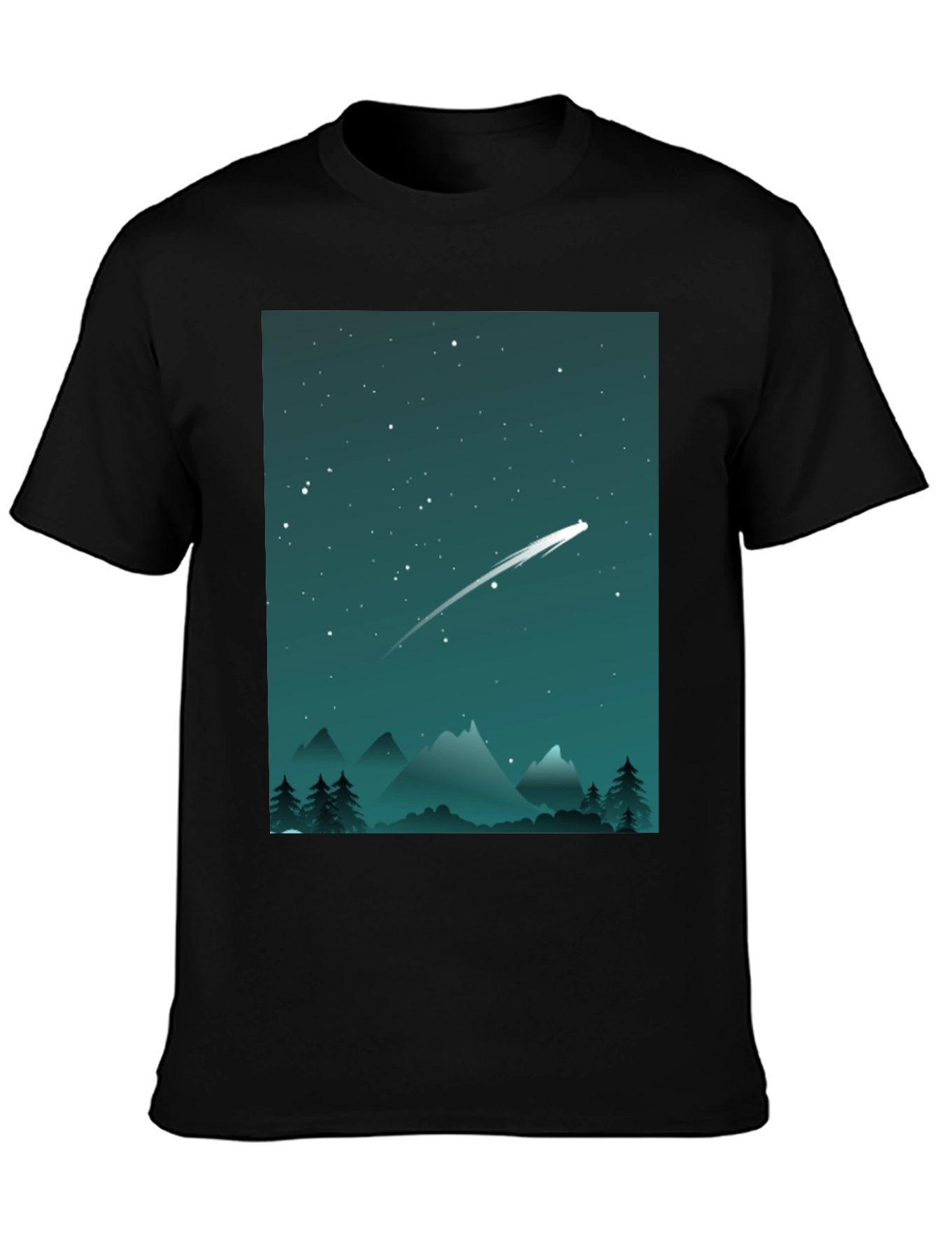 Black Starry Night T-Shirt - Celestial Adventure view 3