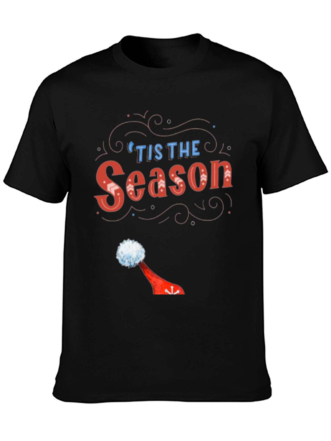 Black Festive 'Tis the Season' Graphic Tee view 3