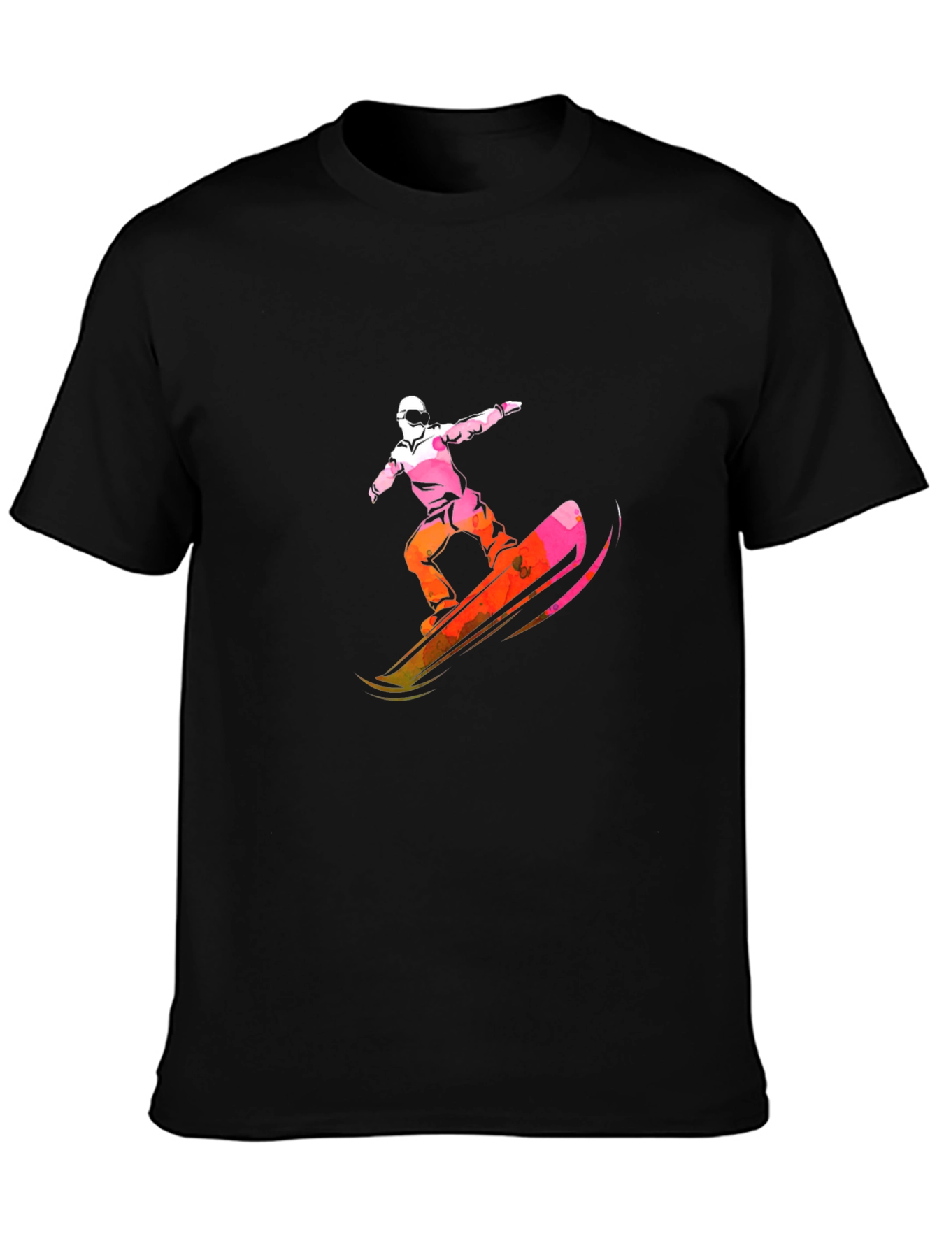 Black Cool Snowboarder Graphic Tee - Black view 3