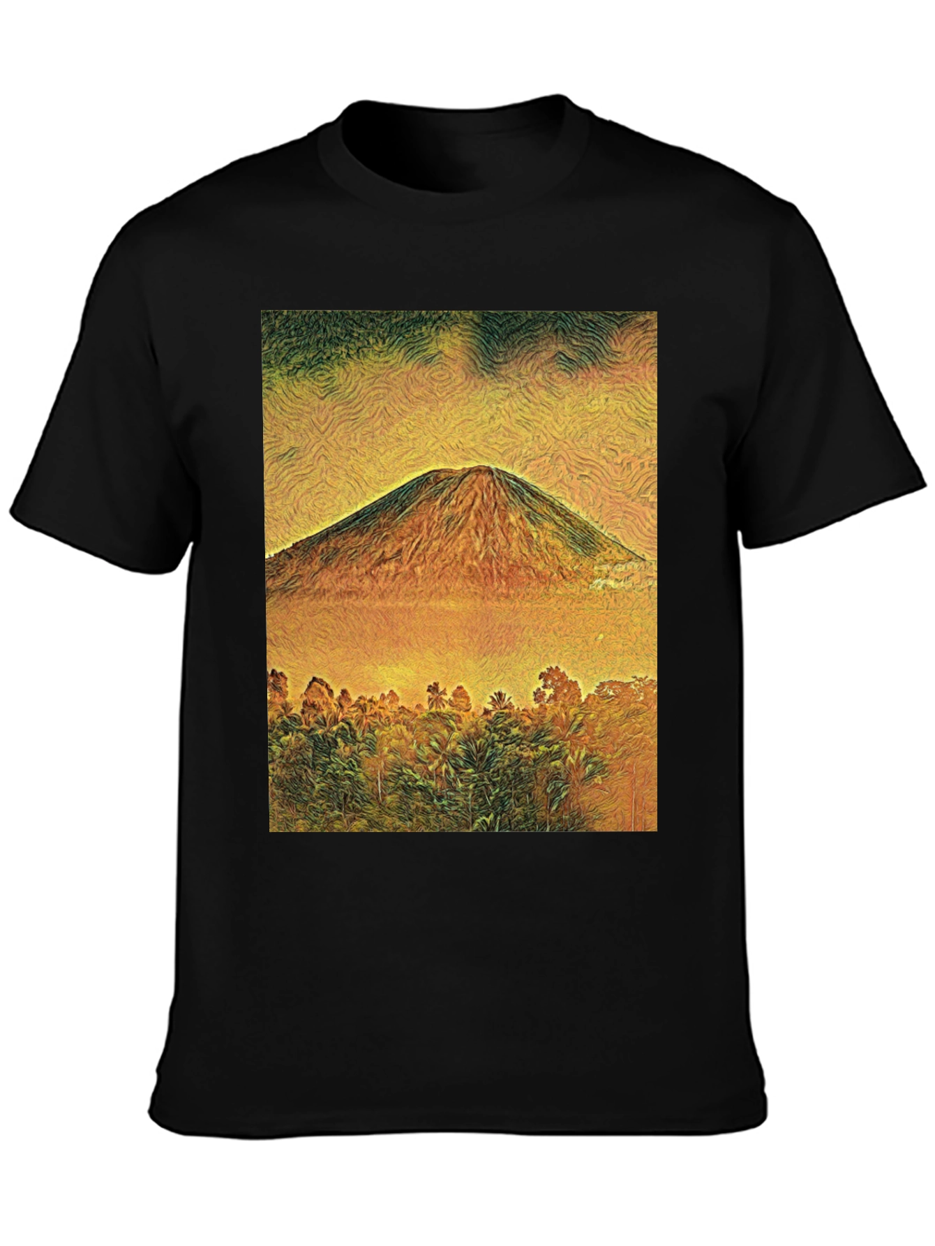 Black Mountain View Graphic Tee - Black Unisex T-Shirt view 3