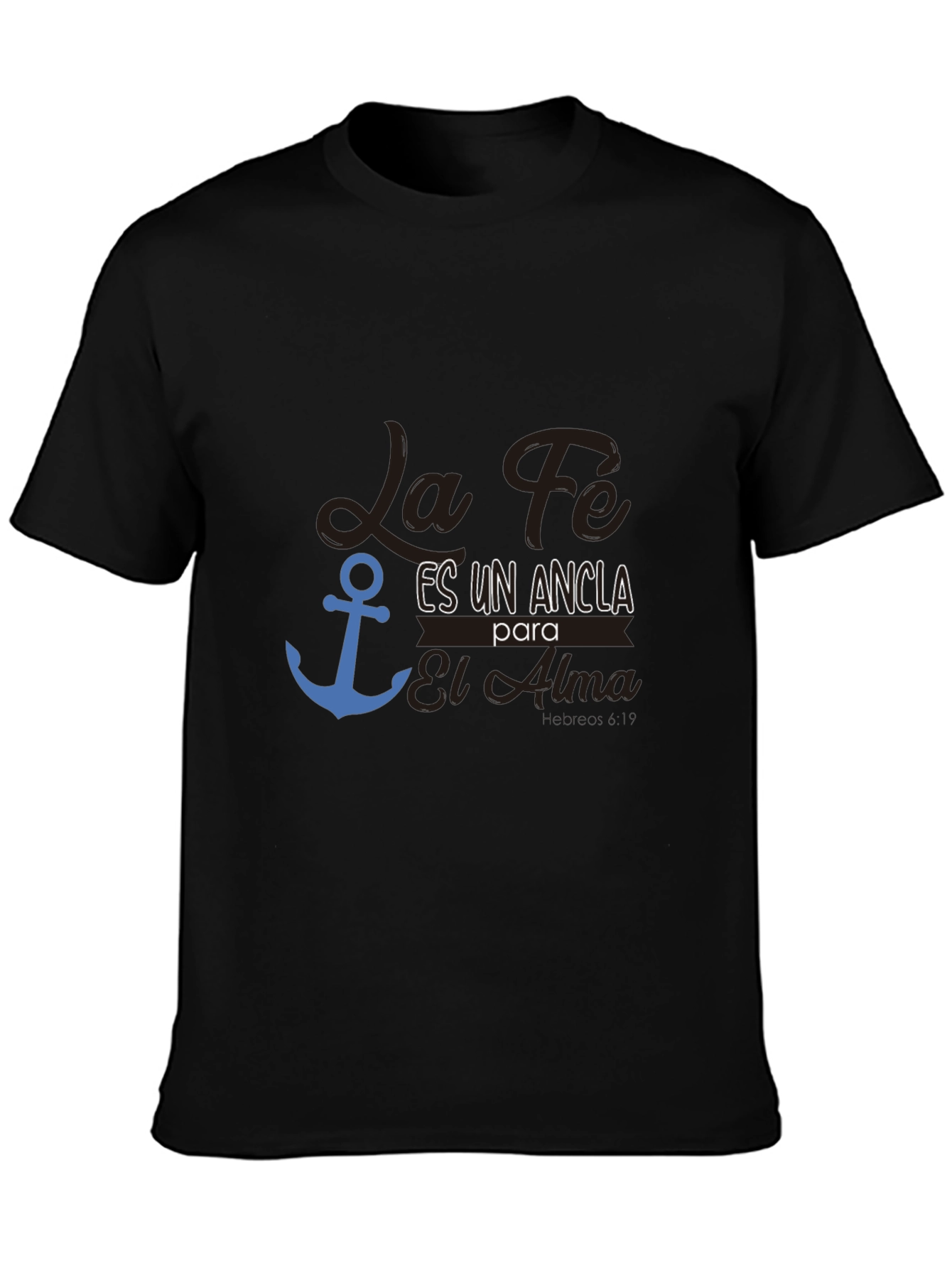 Black Faith Anchor T-Shirt - Soulful Graphic Tee view 3