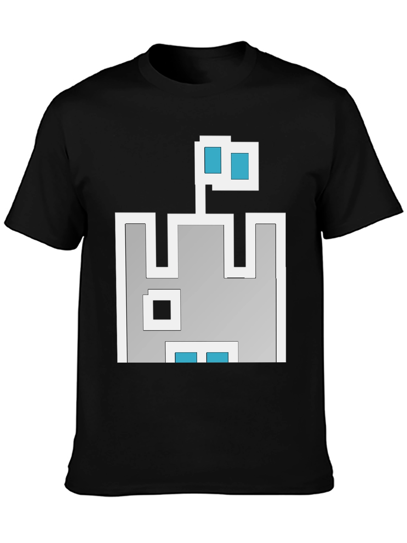 Black Retro Pixel Castle T-Shirt - Black view 3