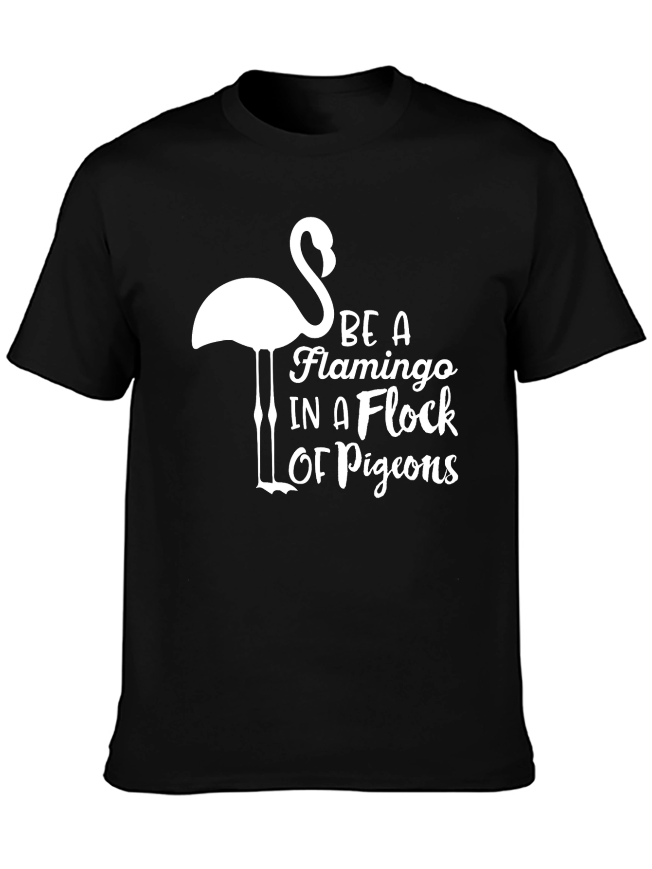 Black Be a Flamingo T-Shirt: Stylish Graphic Tee view 3