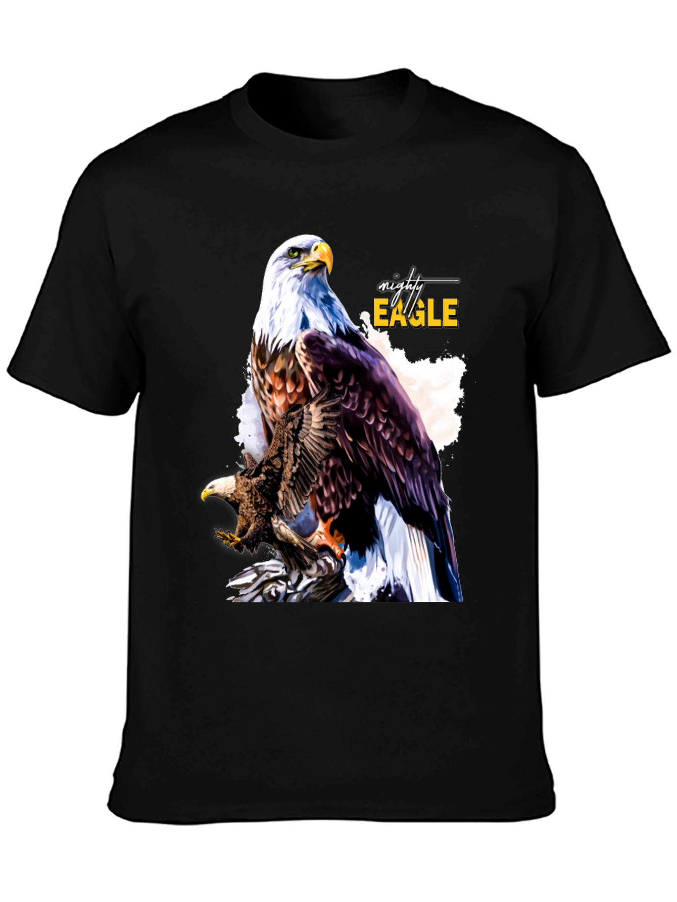 Black Mighty Eagle Graphic Tee - Men's Black T-Shirt view 3