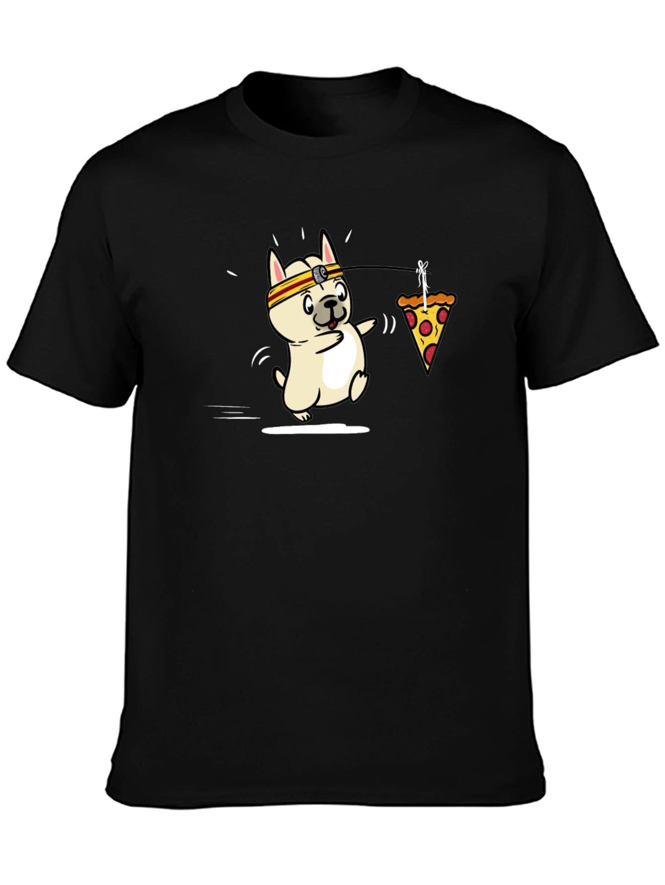 Black Dog Pizza Funny Graphic T-Shirt view 3