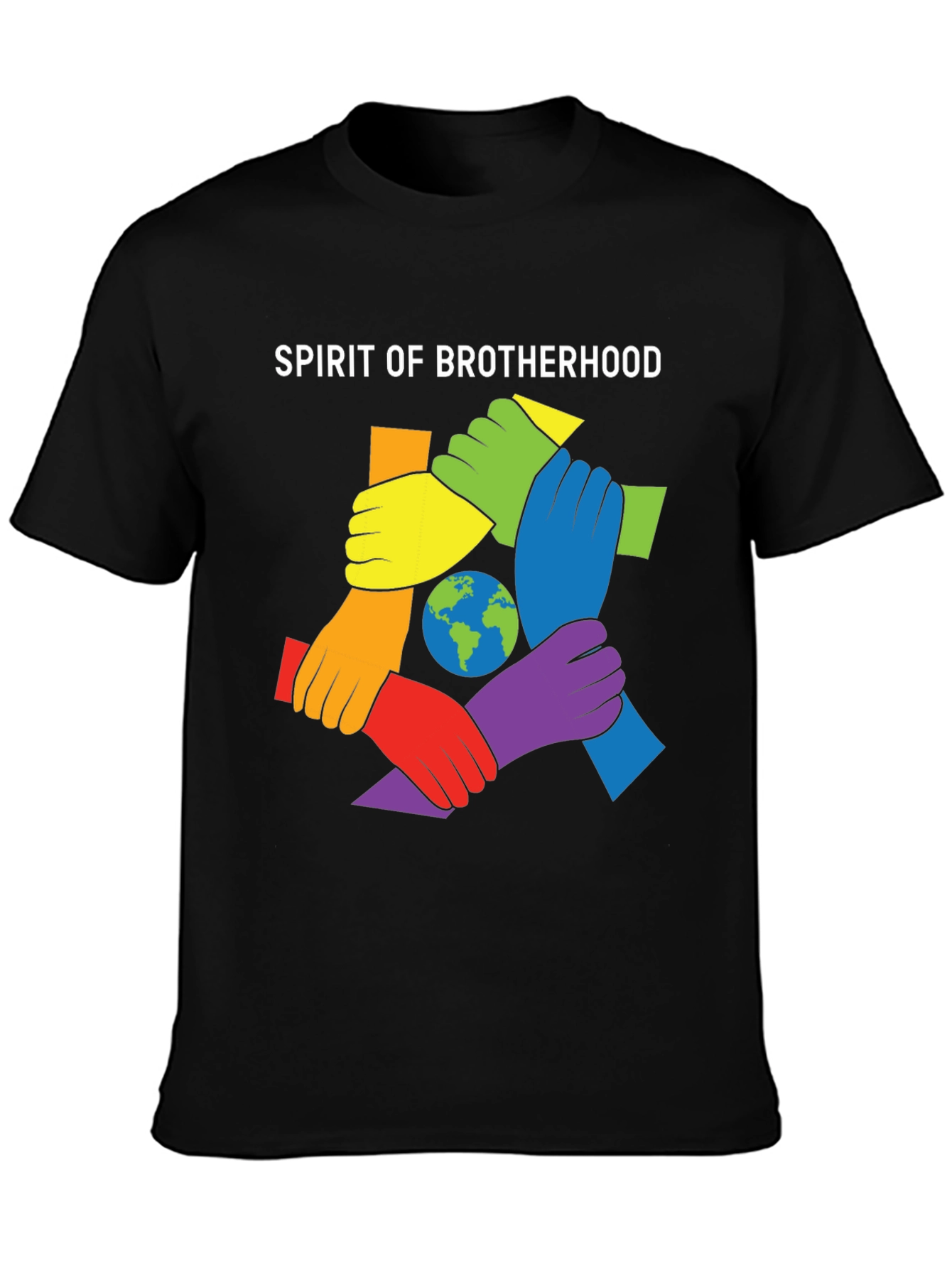 Black Spirit of Brotherhood Graphic T-Shirt view 3